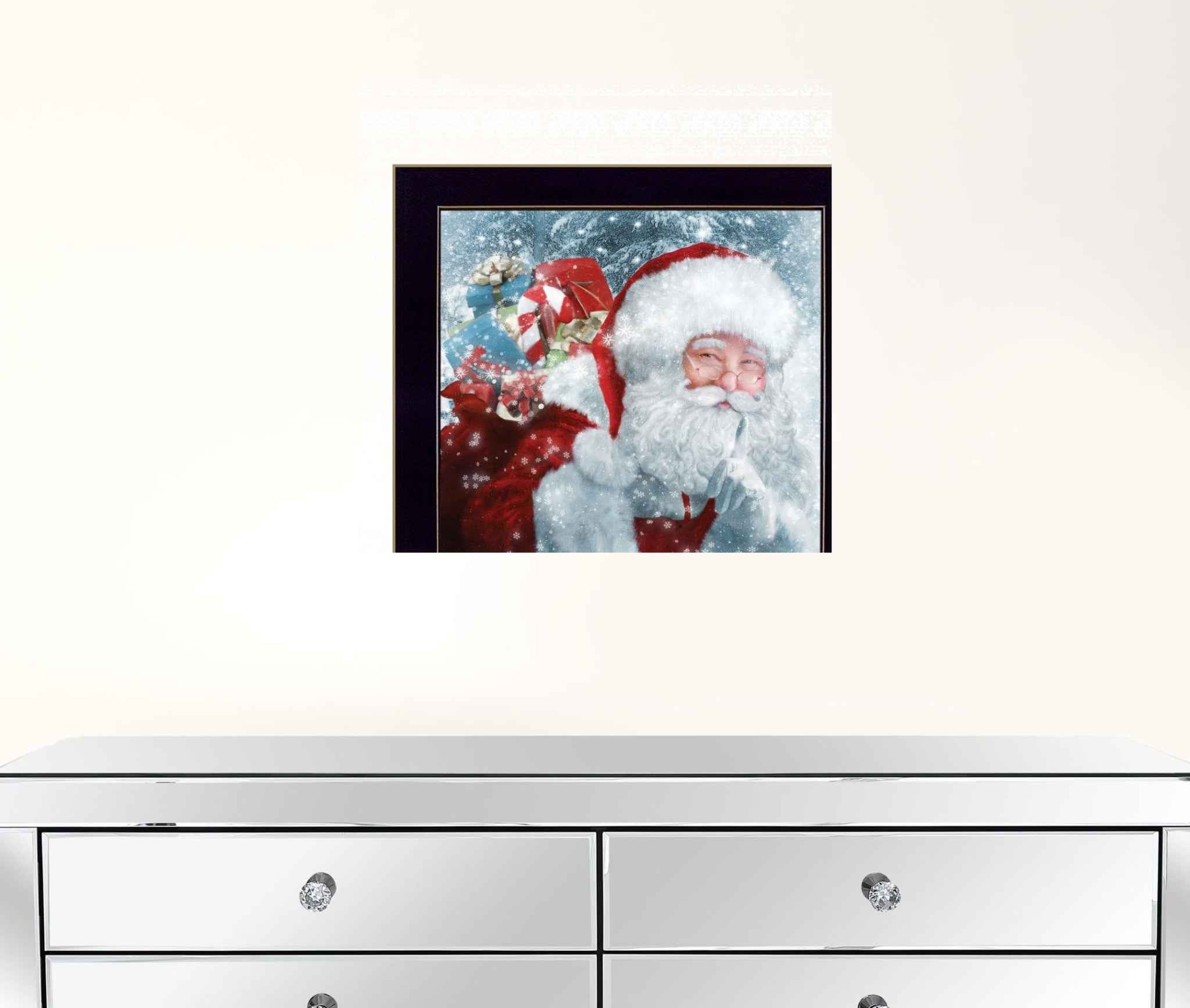 Santas Presents 1 Black Framed Print Wall Art