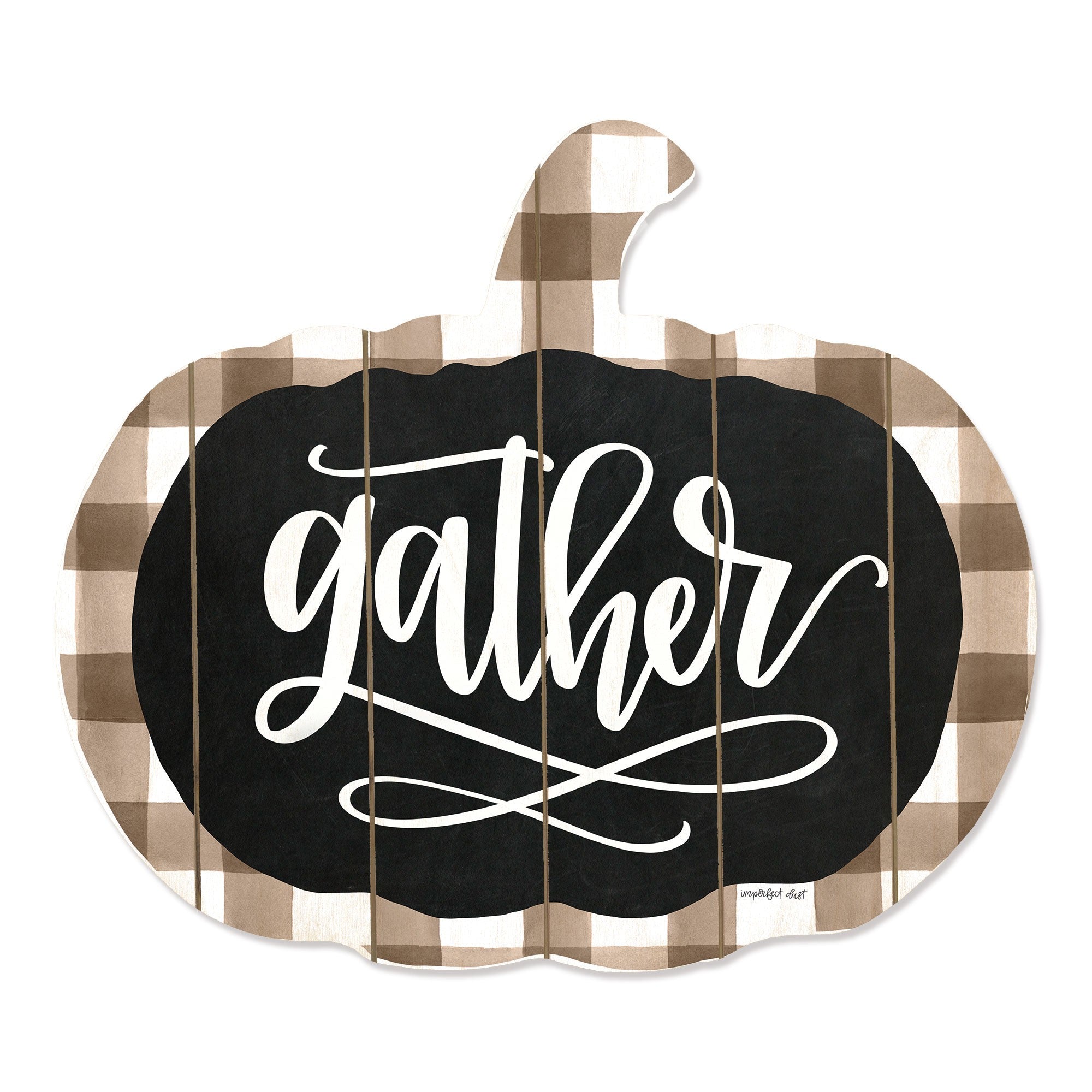 Gather Printed on a Pumpkin Unframed Print Wall Art - Home Decor