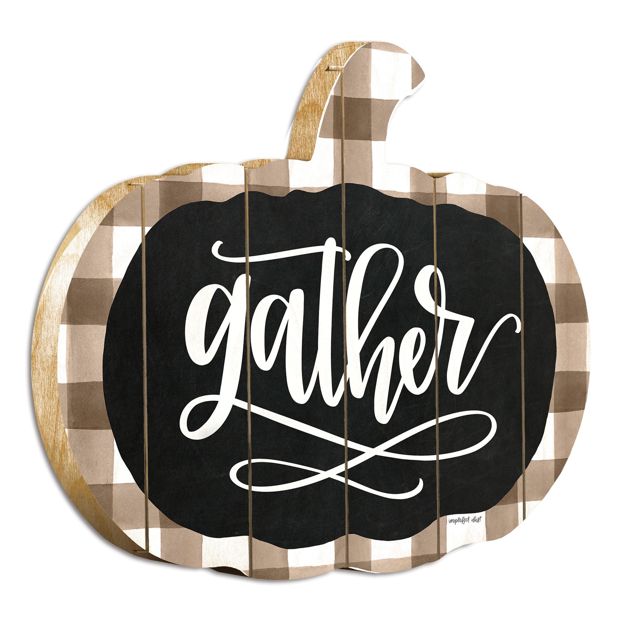 Gather Printed on a Pumpkin Unframed Print Wall Art - Home Decor
