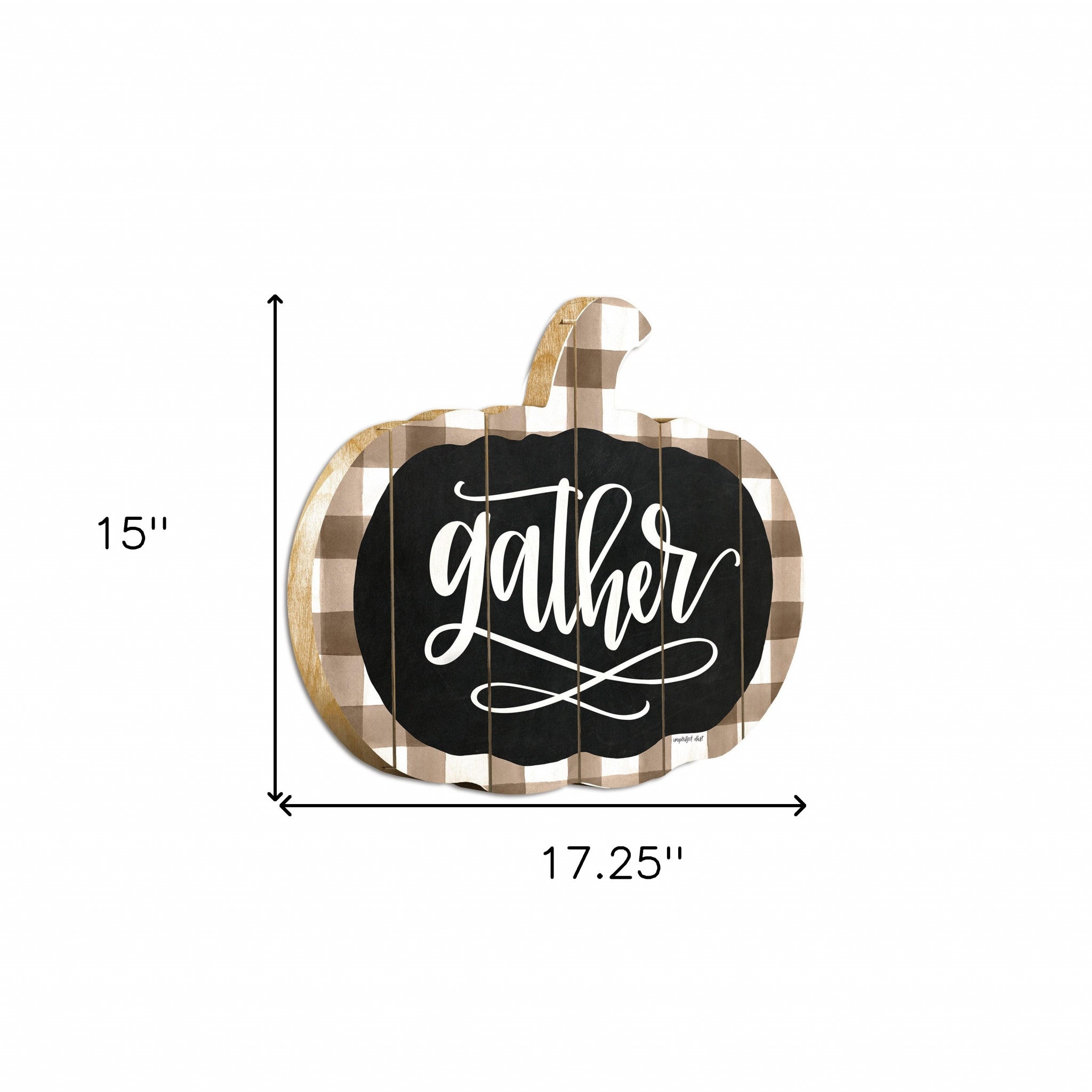 Gather Printed on a Pumpkin Unframed Print Wall Art - Home Decor