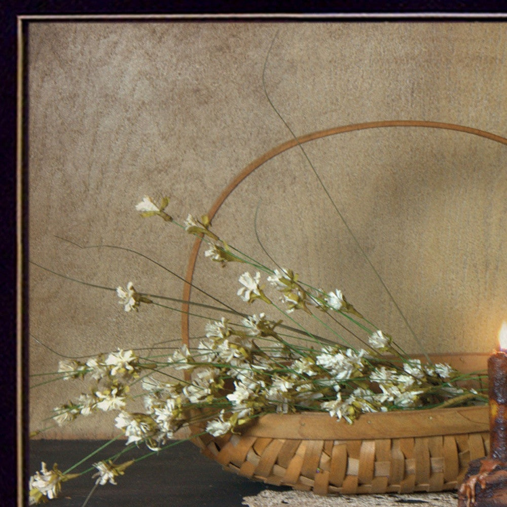 Basket of Flowers 3 Black Framed Print Wall Art - Home Decor