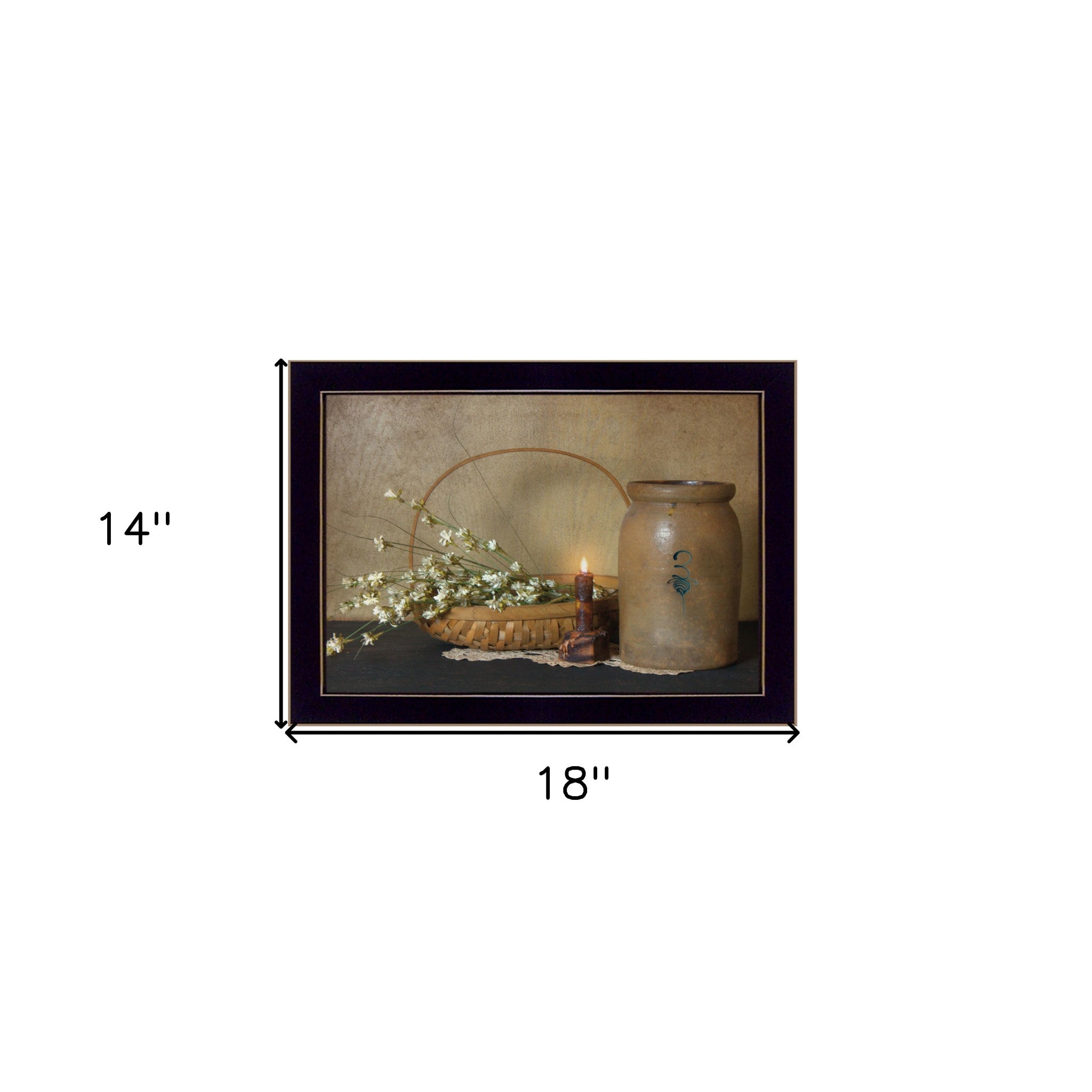Basket of Flowers 3 Black Framed Print Wall Art - Home Decor