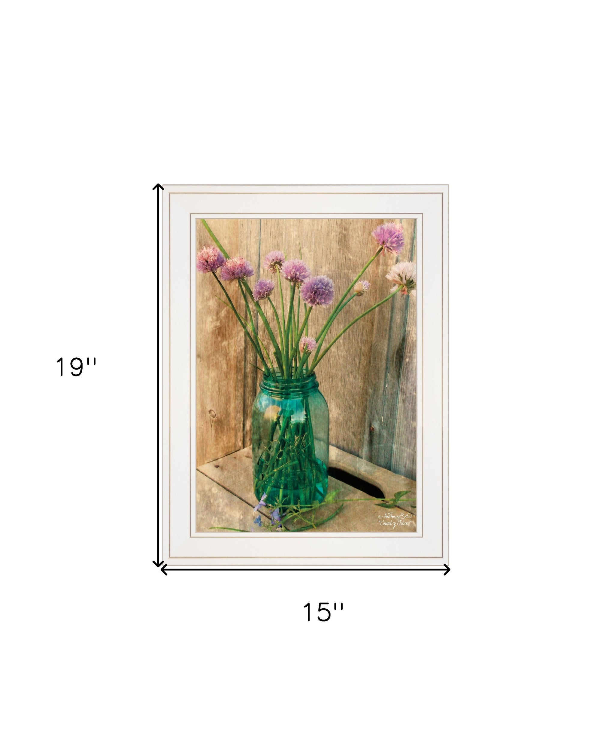 Country Chives 1 White Framed Print Wall Art - Home Decor
