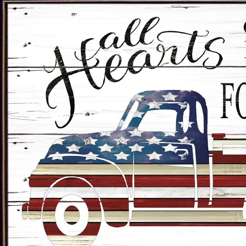 All Hearts Come Home For Love Truck 1 Black Framed Print Wall Art
