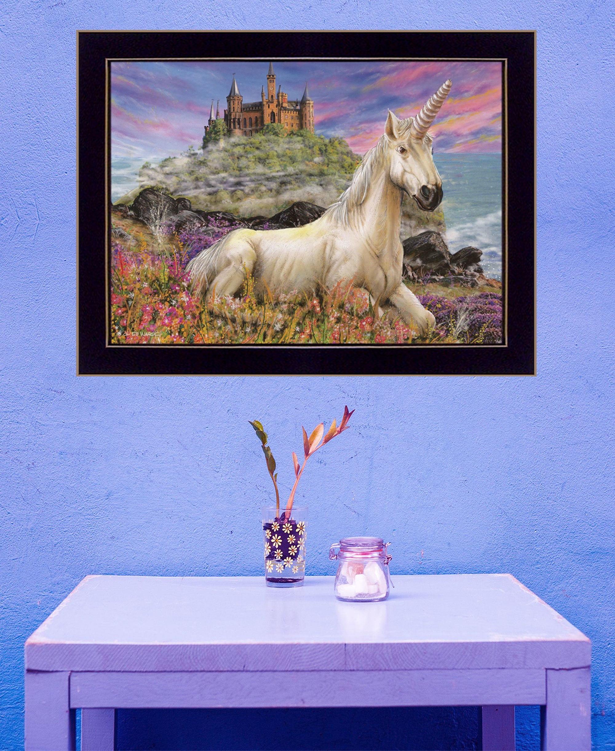 Royal Unicorn 1 Black Framed Print Wall Art - Home Decor