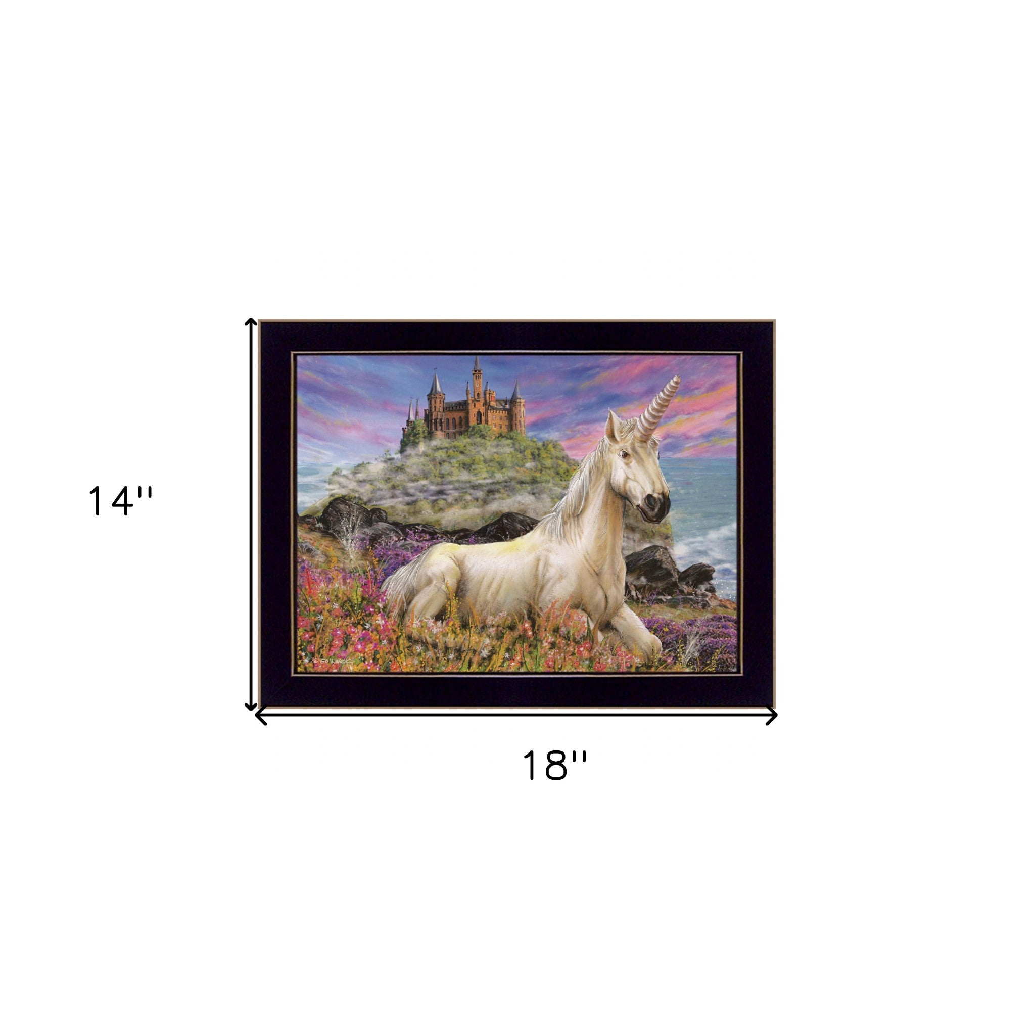 Royal Unicorn 1 Black Framed Print Wall Art - Home Decor