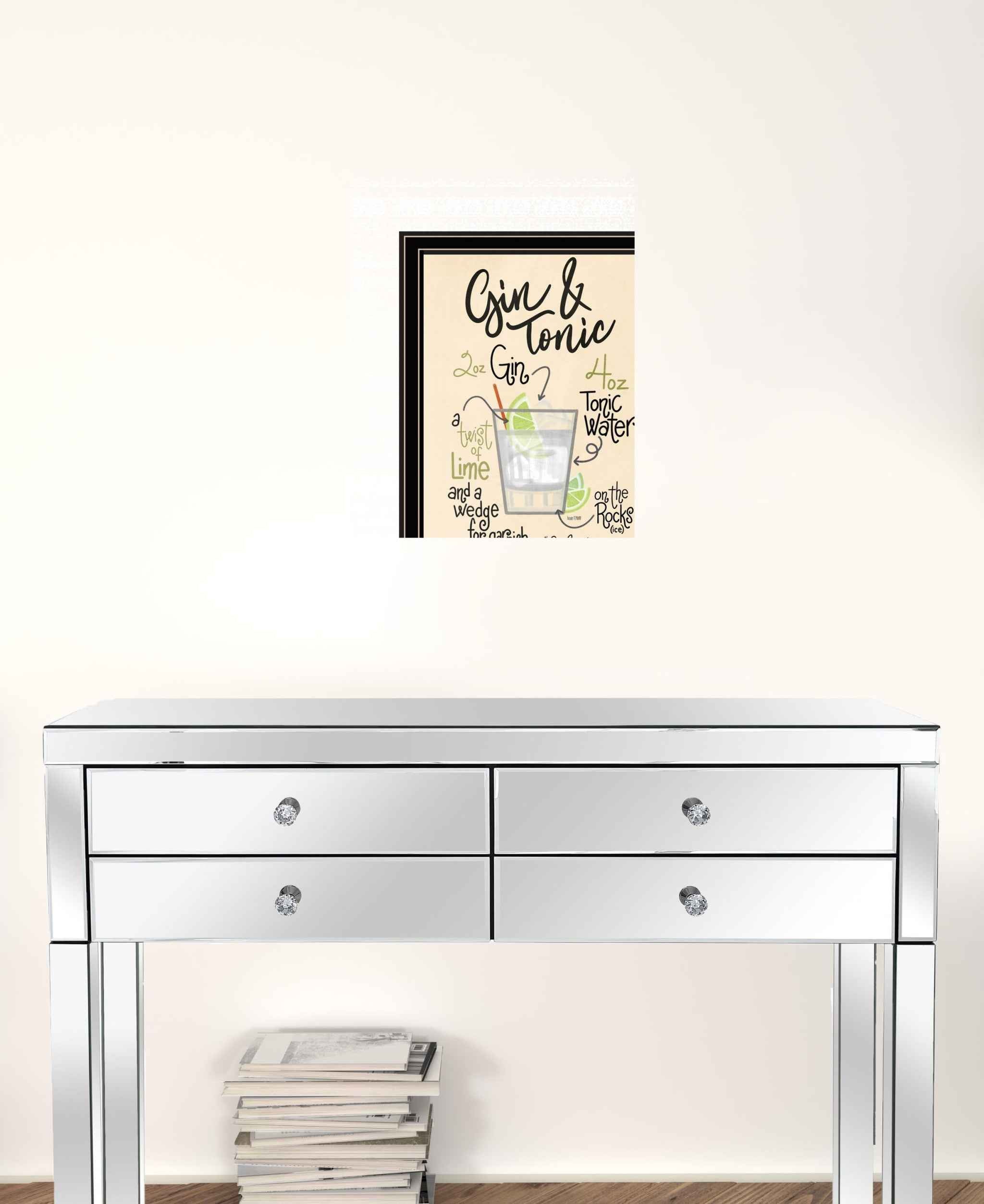 Gin and Tonic Black Framed Print Wall Art