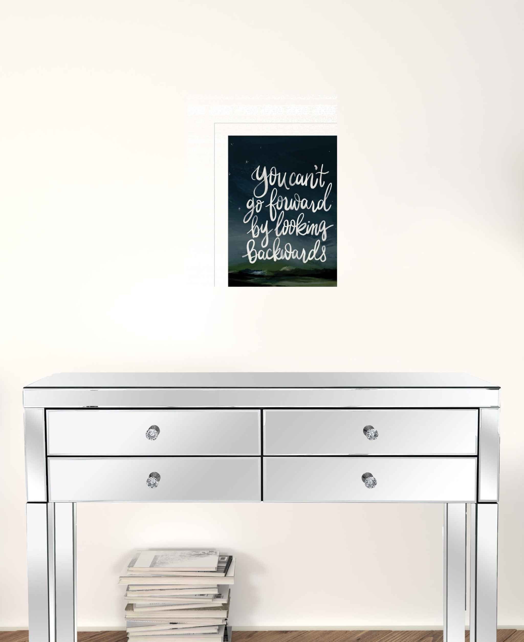 Go Forwards Not Backwards 1 White Framed Print Wall Art