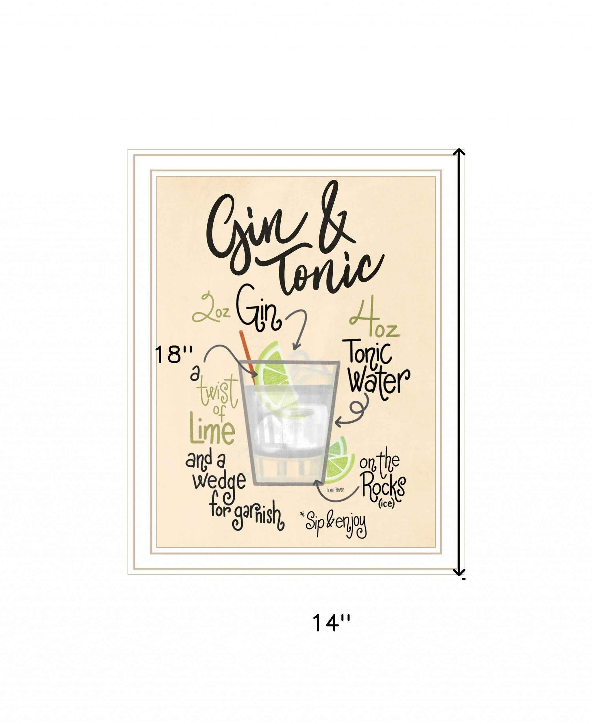 Gin and Tonic White Framed Print Wall Art