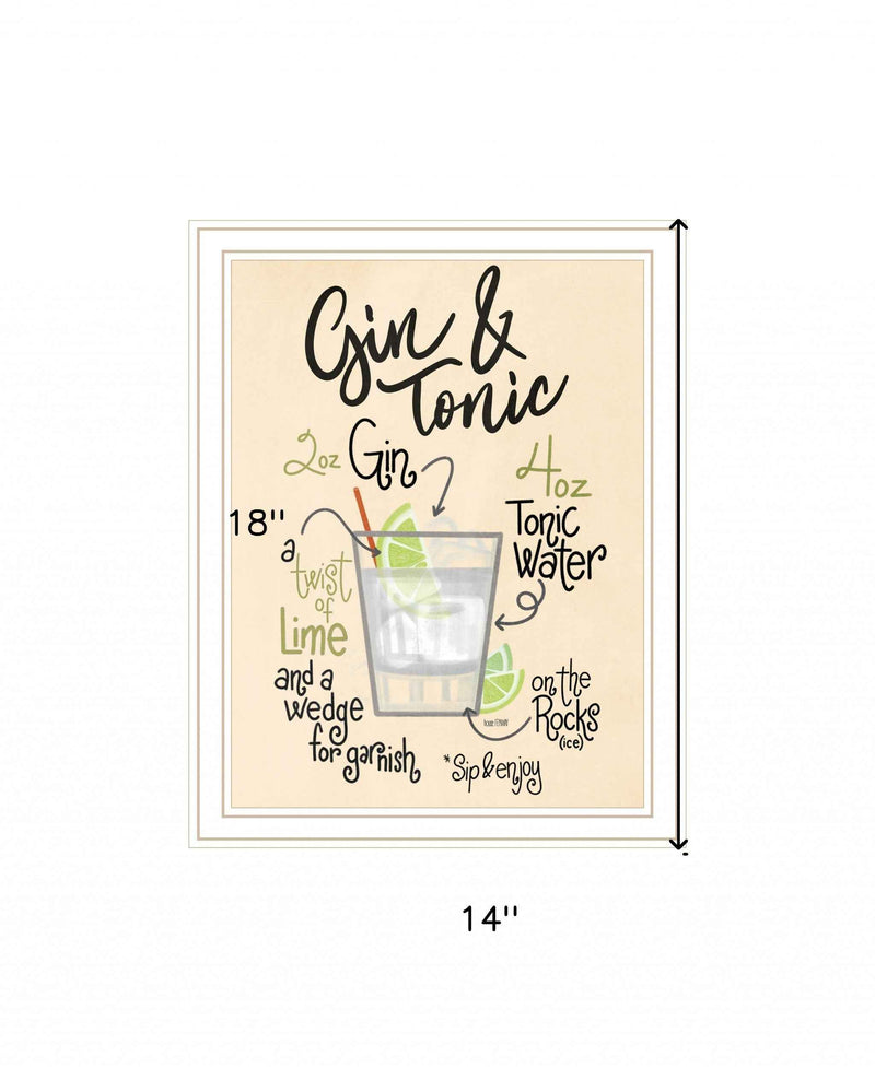 Gin and Tonic White Framed Print Wall Art