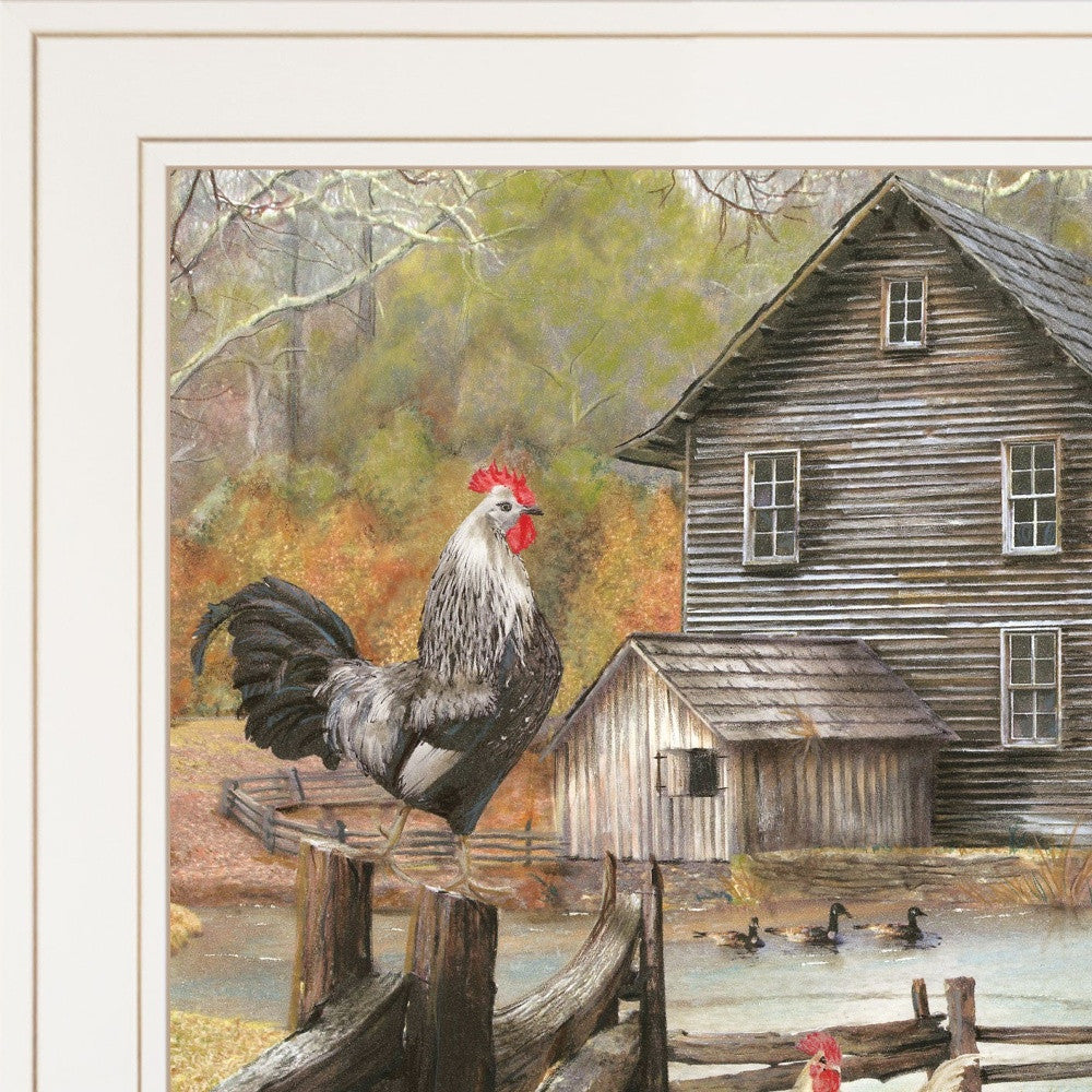 Down on the Farm I White Framed Print Wall Art - Home Decor