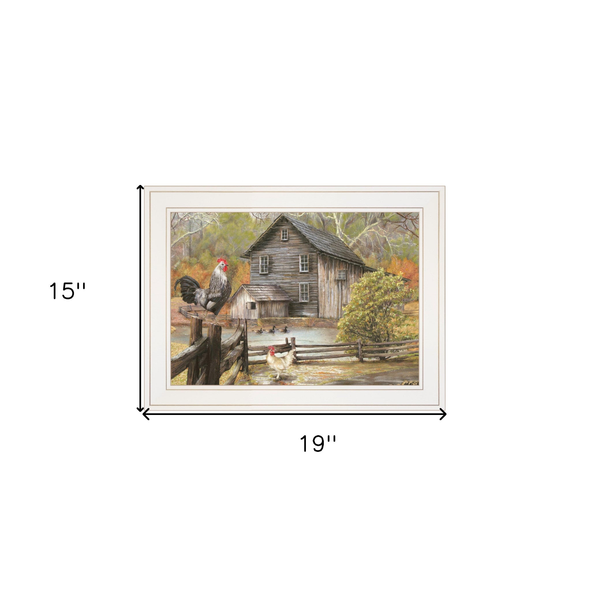 Down on the Farm I White Framed Print Wall Art - Home Decor
