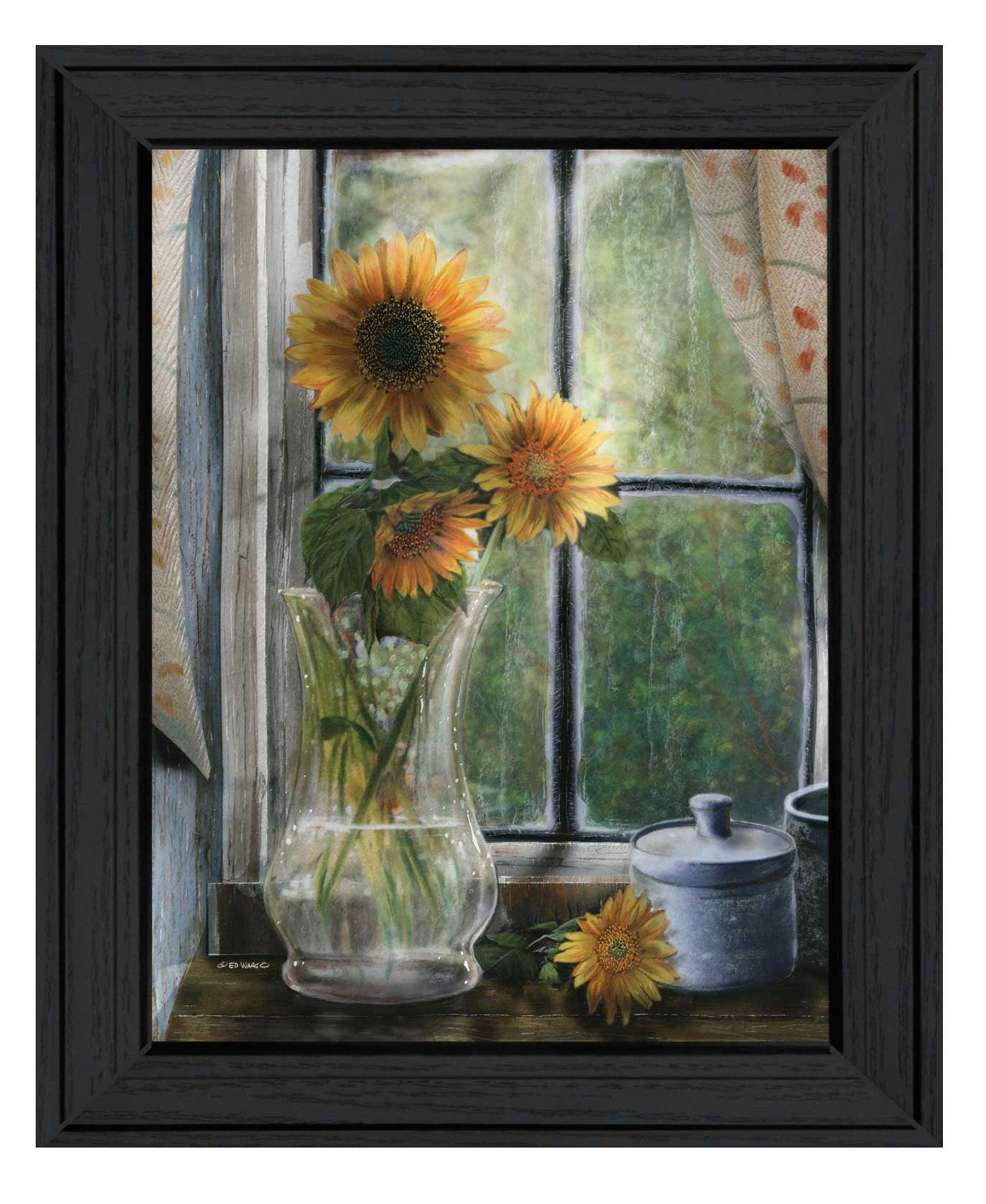 Morning Flower 2 Black Framed Print Wall Art - Home Decor
