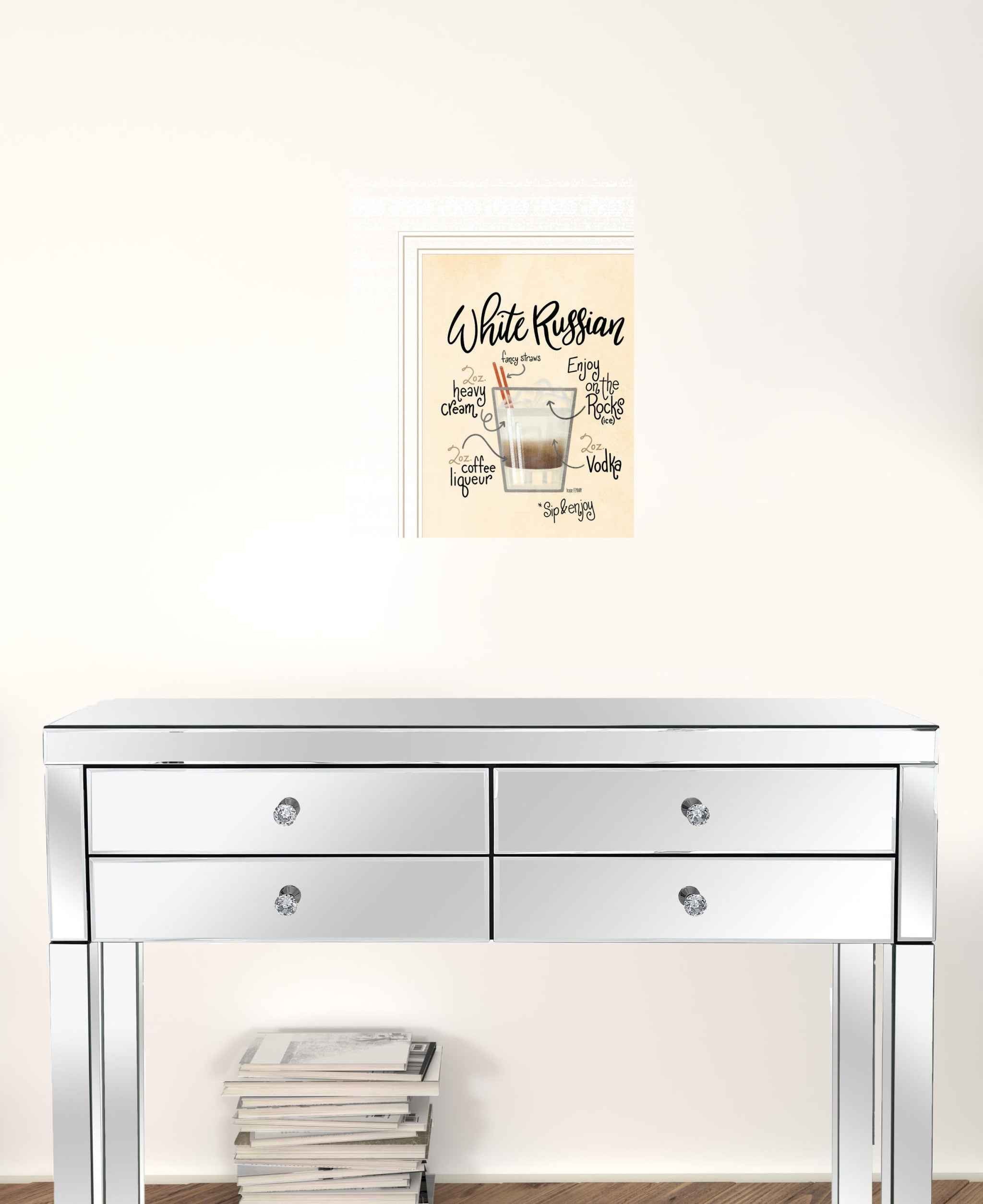White Russian White Framed Print Wall Art