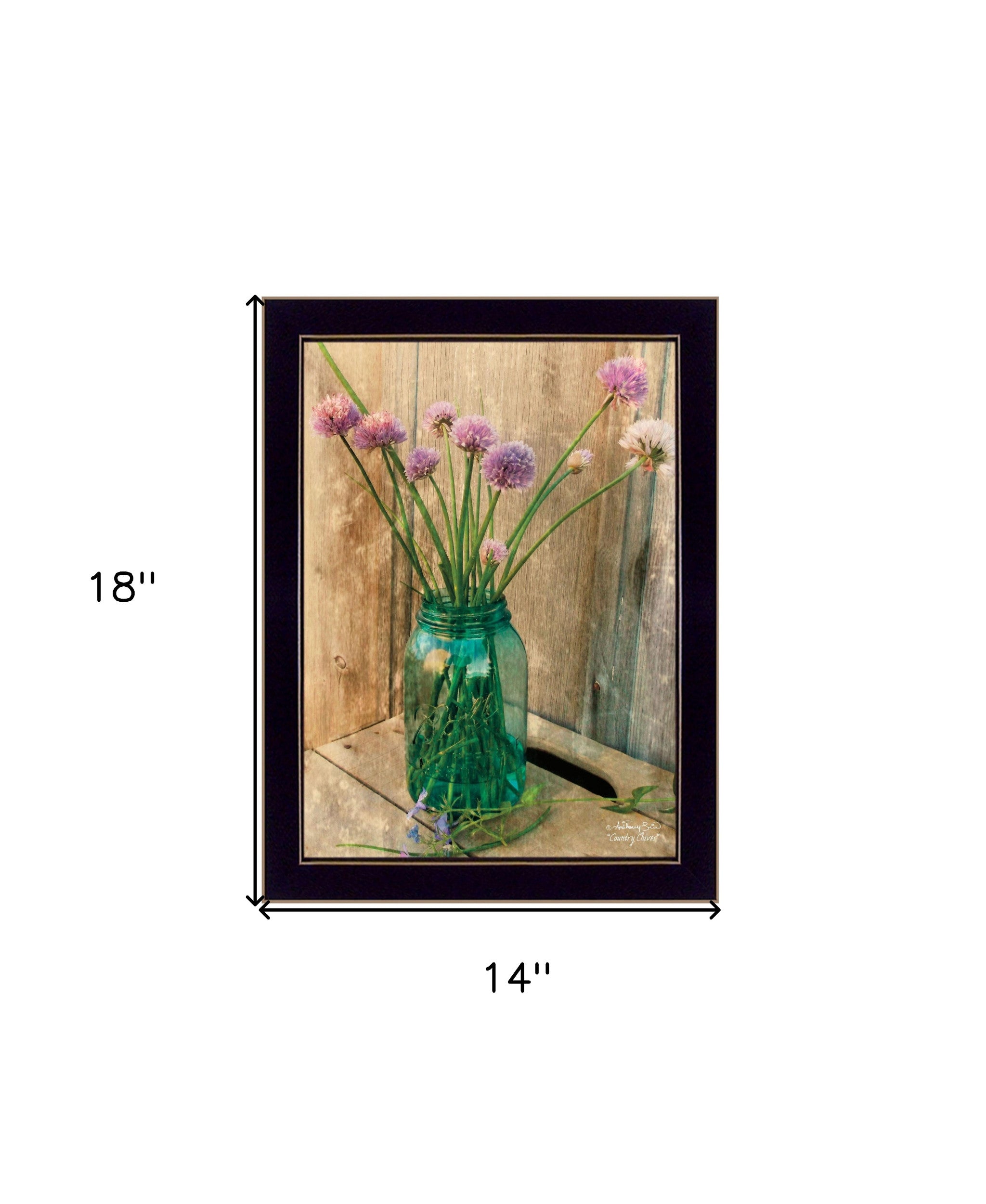 Country Chives 3 Black Framed Print Wall Art - Home Decor