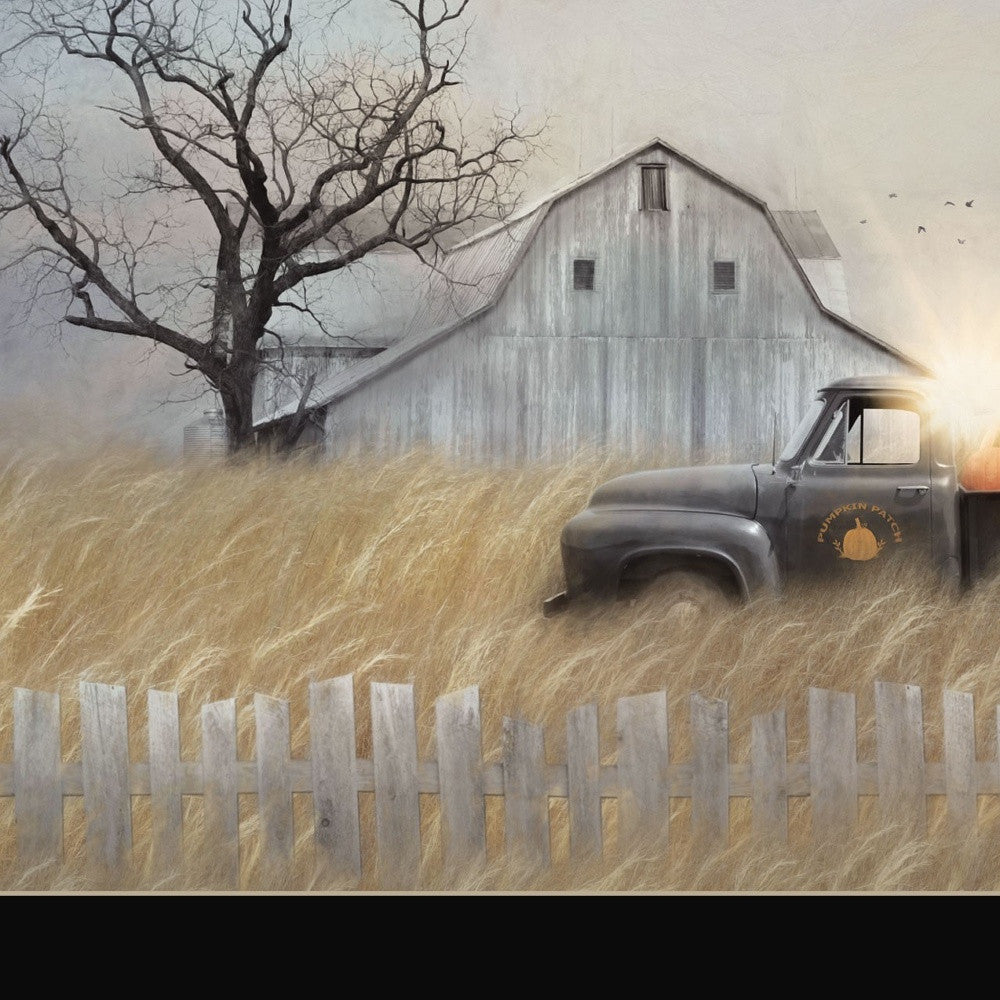 Fall Pumpkin Harvest Black Framed Print Wall Art - Home Decor