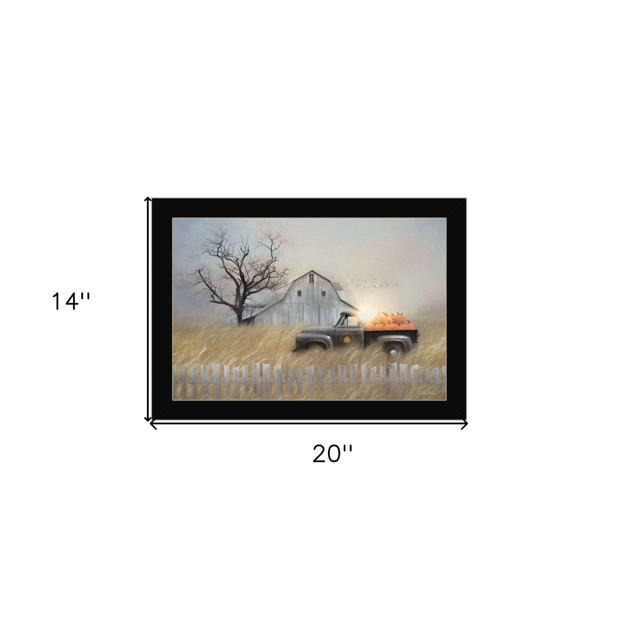 Fall Pumpkin Harvest Black Framed Print Wall Art - Home Decor
