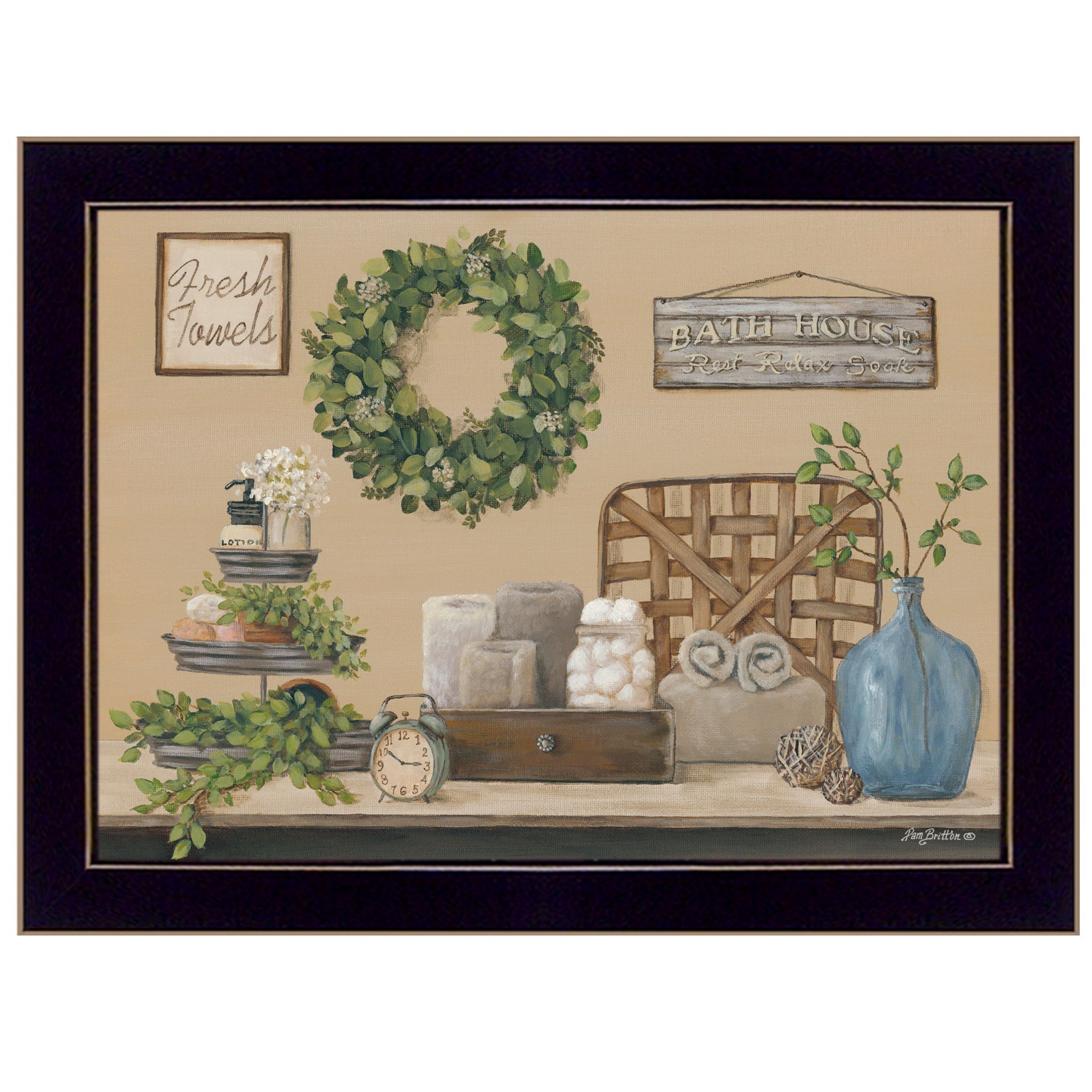 Farmhouse Bath I 1 Black Framed Print Bathroom Wall Art - Home Decor