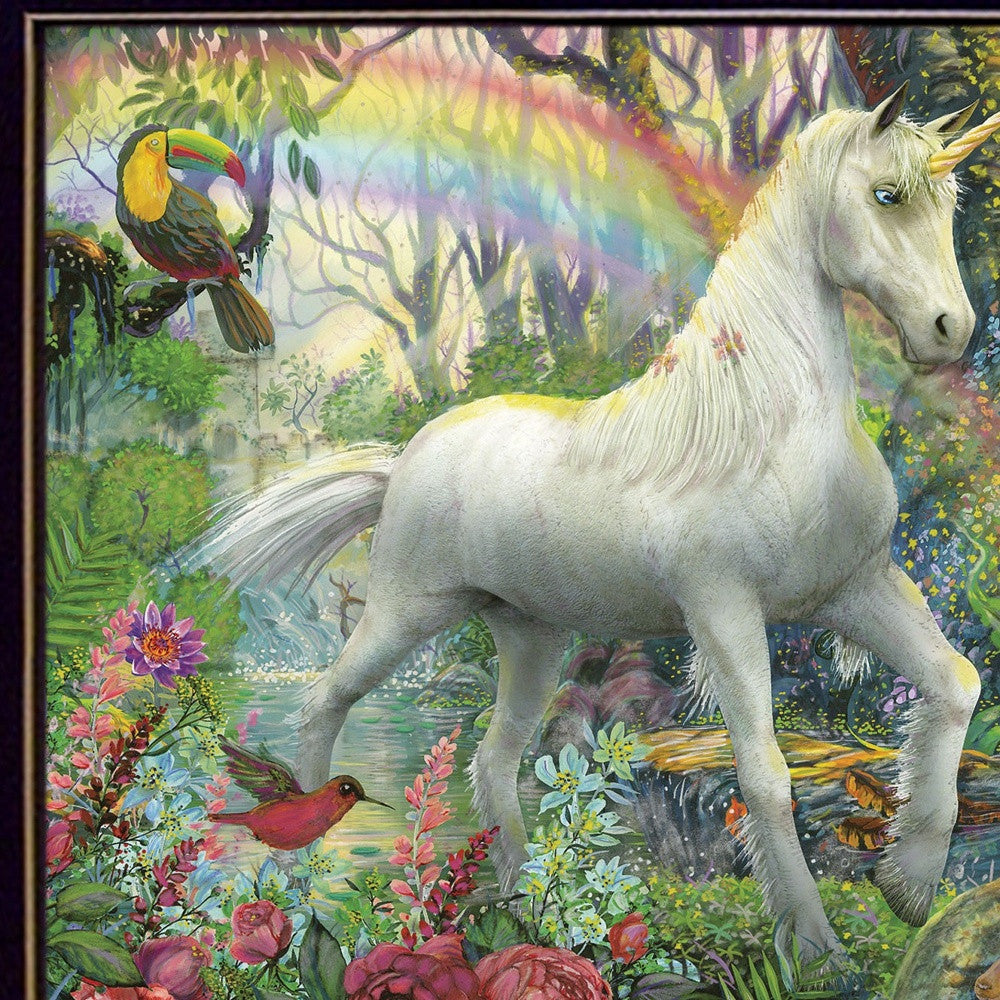 Rainbow Unicorn 1 Black Framed Print Wall Art - Home Decor