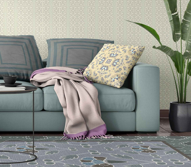 20" X 20" Yellow Blown Seam Suede Geometric Throw Pillow