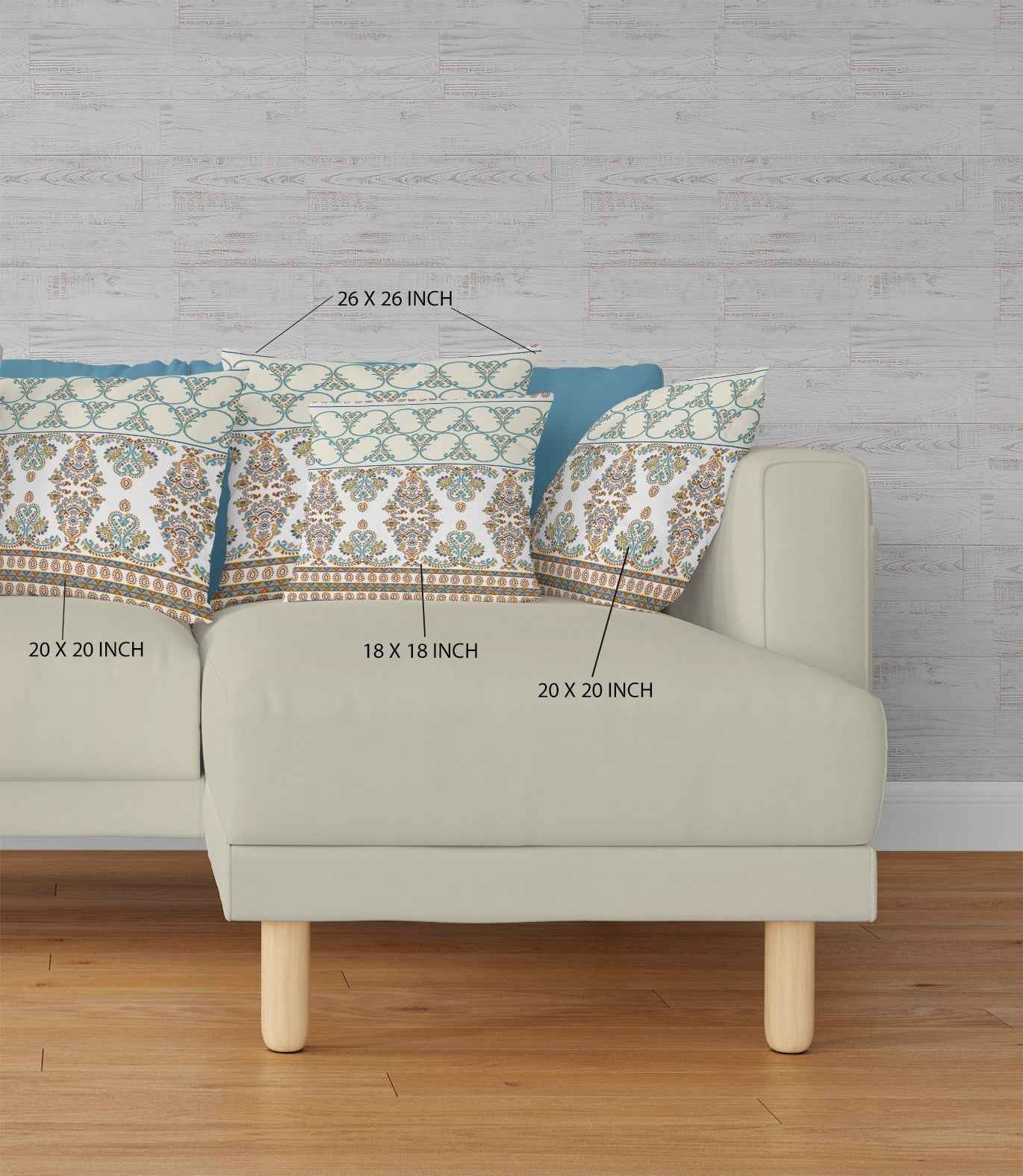 18" X 18" White And Yellow Abstract Blown Seam Suede Throw Pillow