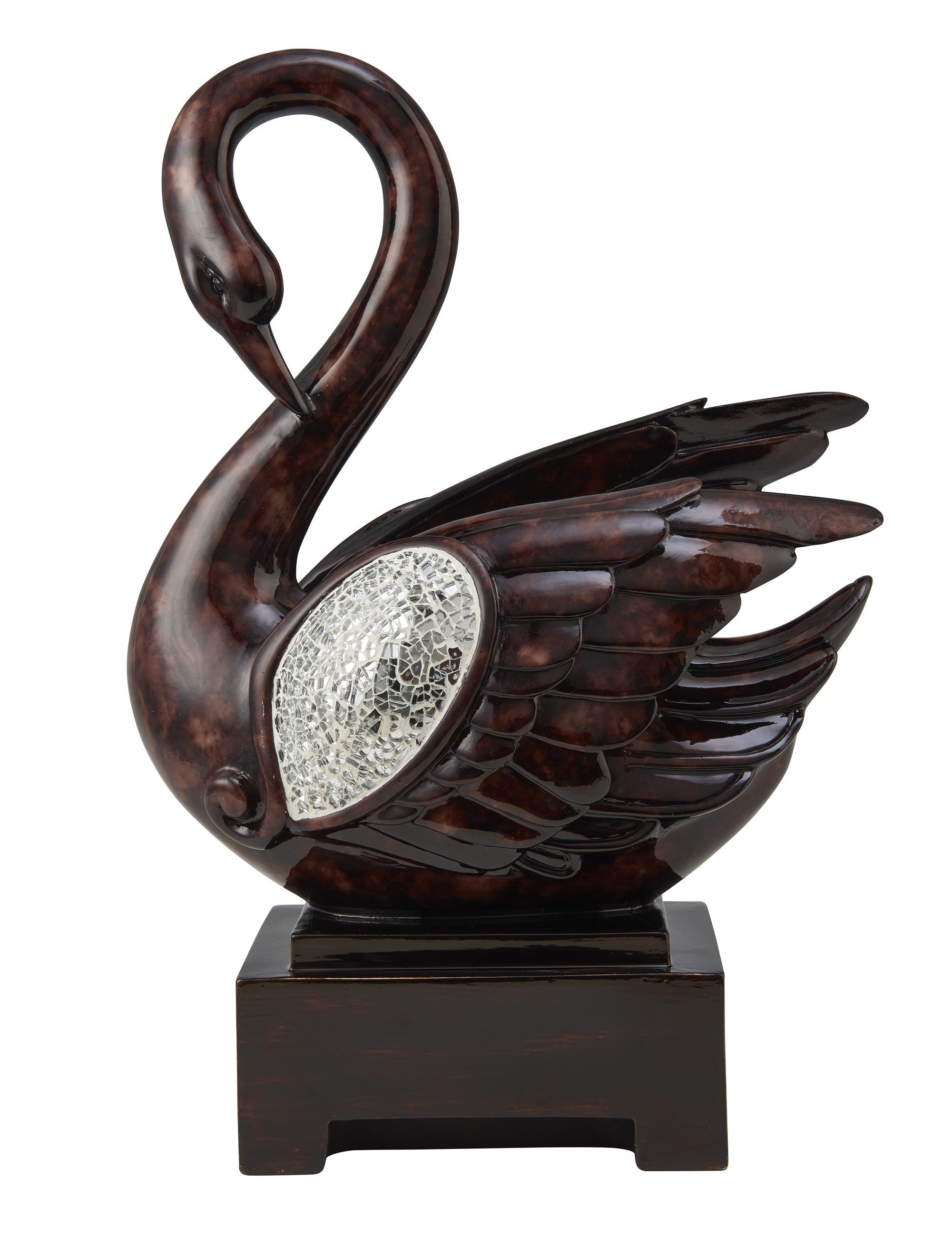 17" Marbleized Cherry Brown Dove Figurine Sculpture - Home Decor