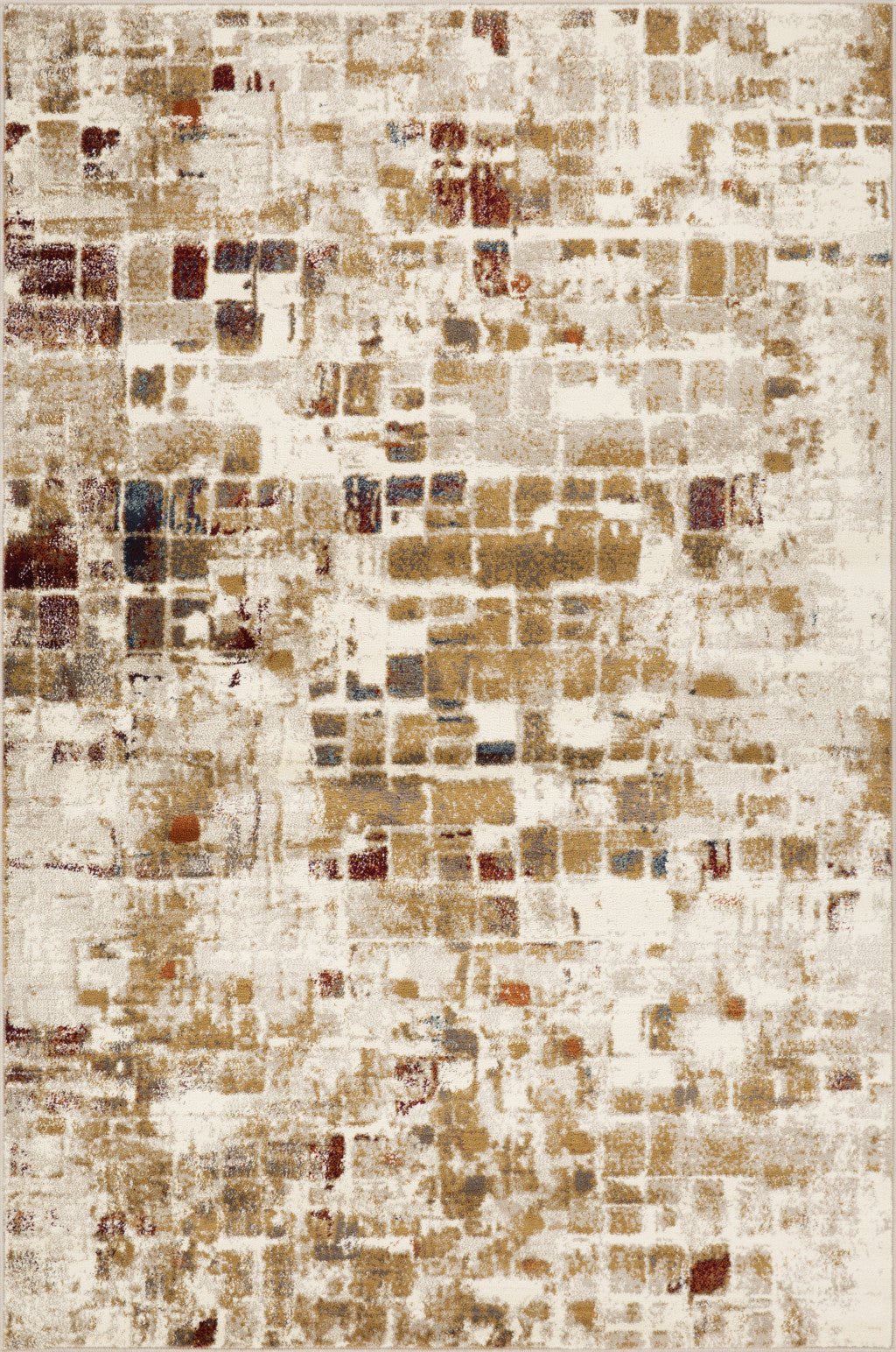 3' X 5' Natural And Brown Abstract Area Rug - Home Decor