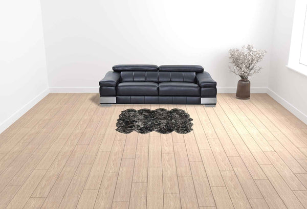 6' X 6' Grey Wool Sheepskin Handmade Area Rug