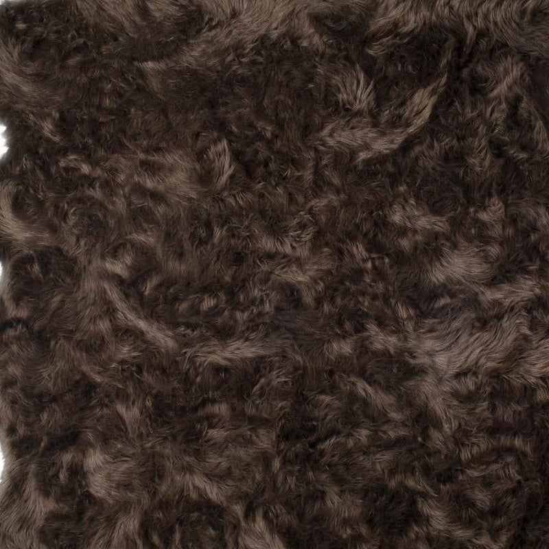6' X 6' Chocolate Faux Fur Washable Non Skid Area Rug
