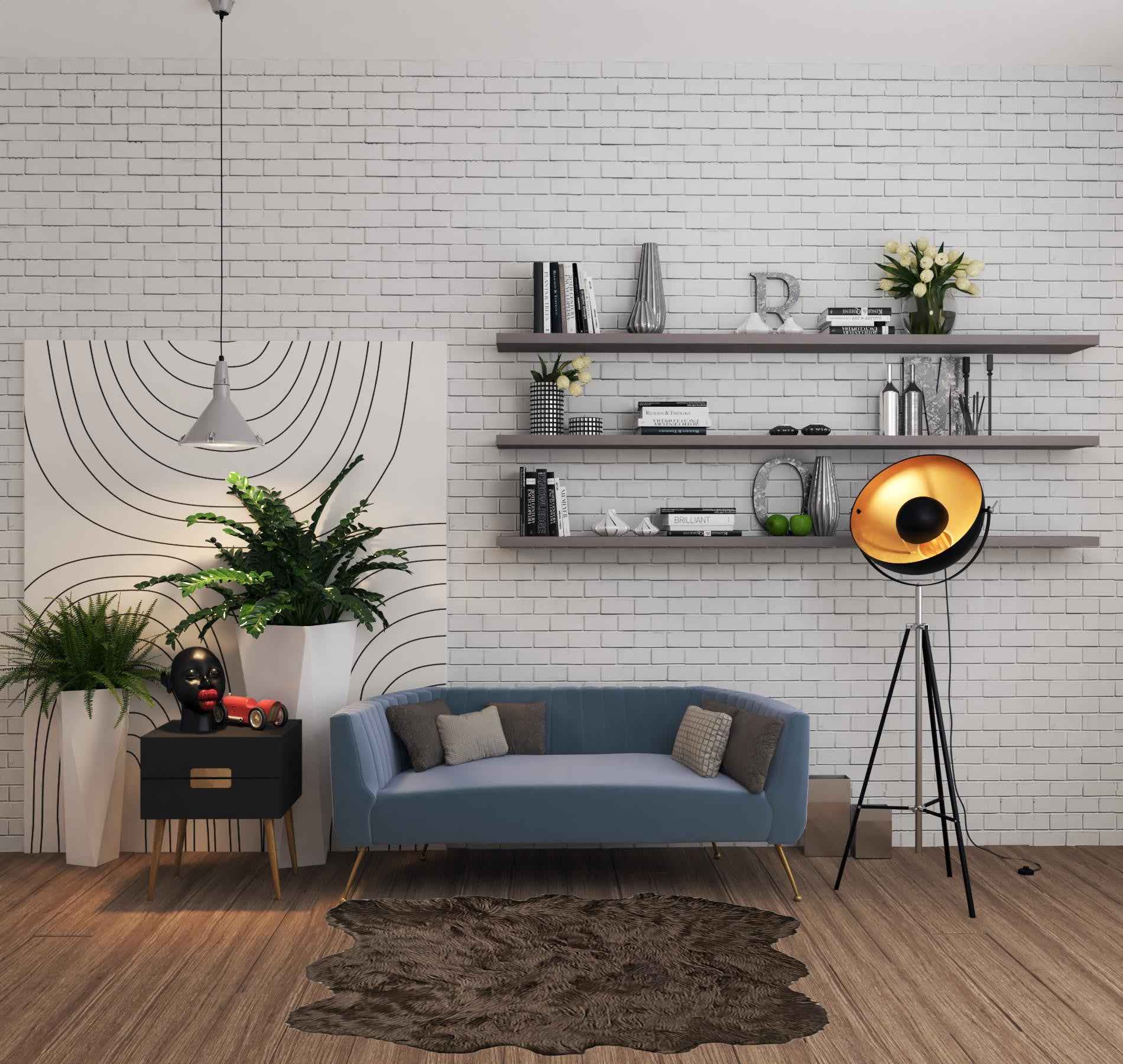 5' X 6' Chocolate Faux Sheepskin Non Skid Area Rug