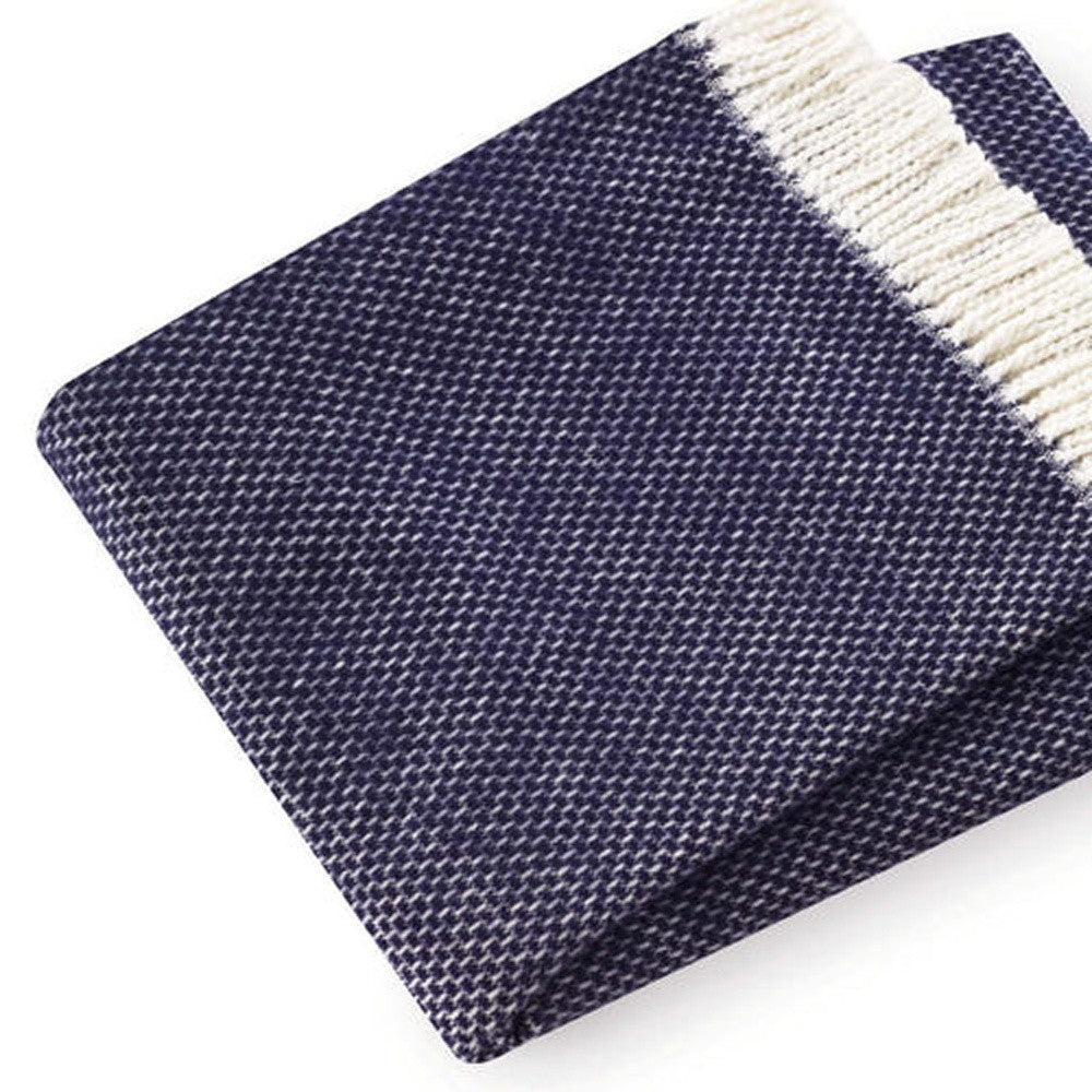 Soft Navy Blue Links Pattern Throw Blanket - Home Decor