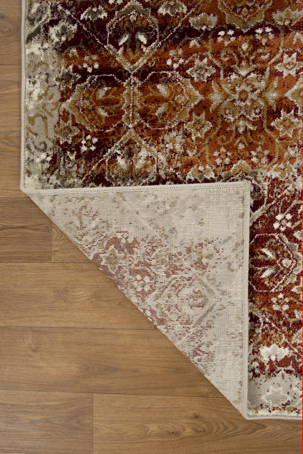 3' X 5' Rust And Ivory Oriental Area Rug - Home Decor