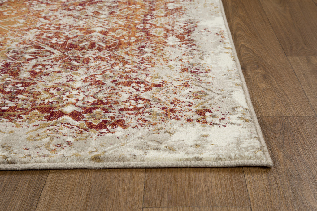 3' X 5' Rust And Ivory Oriental Area Rug - Home Decor