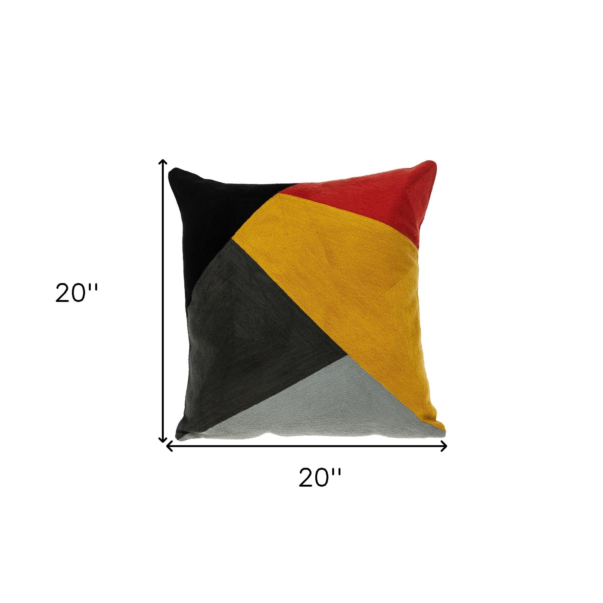 20" Mustard Yellow and Black Cotton Throw Pillow - Home & Garden