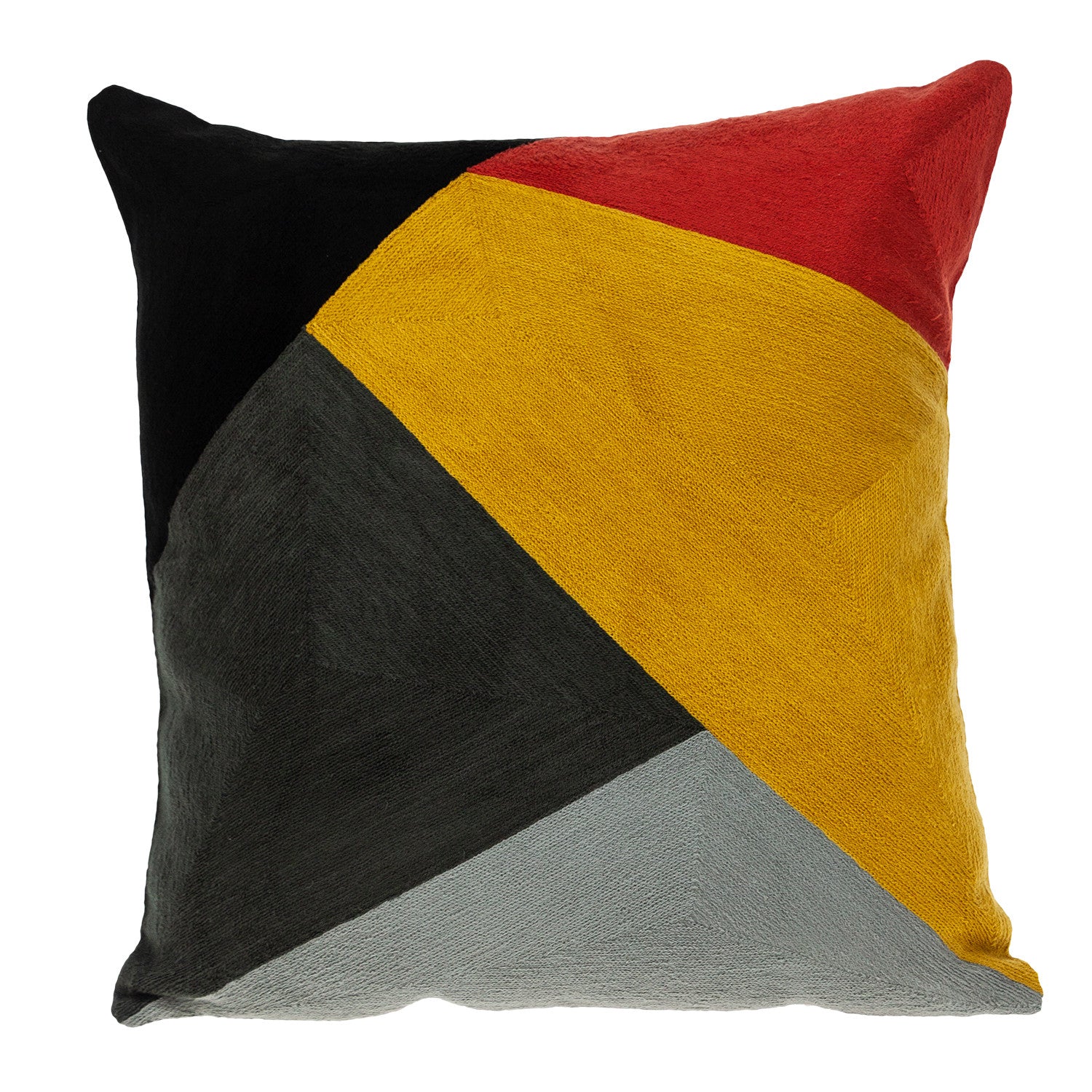20" Mustard Yellow and Black Cotton Throw Pillow - Home & Garden