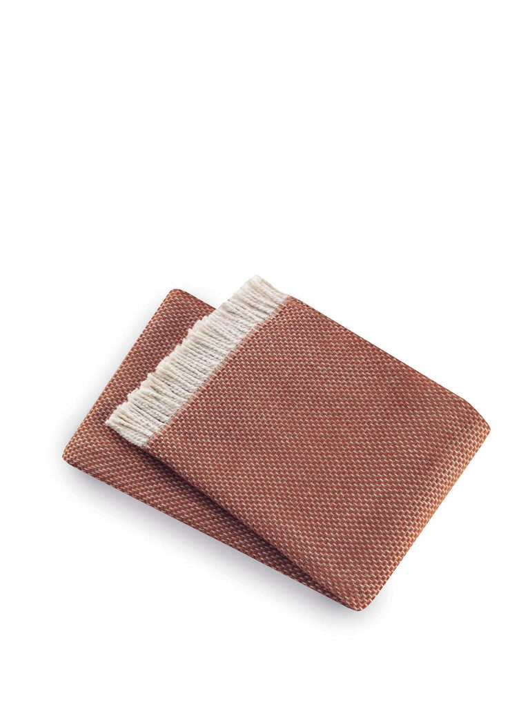 70" X 55" Terra Cotta Woven Cotton Plush Throw Blanket - Home Decor
