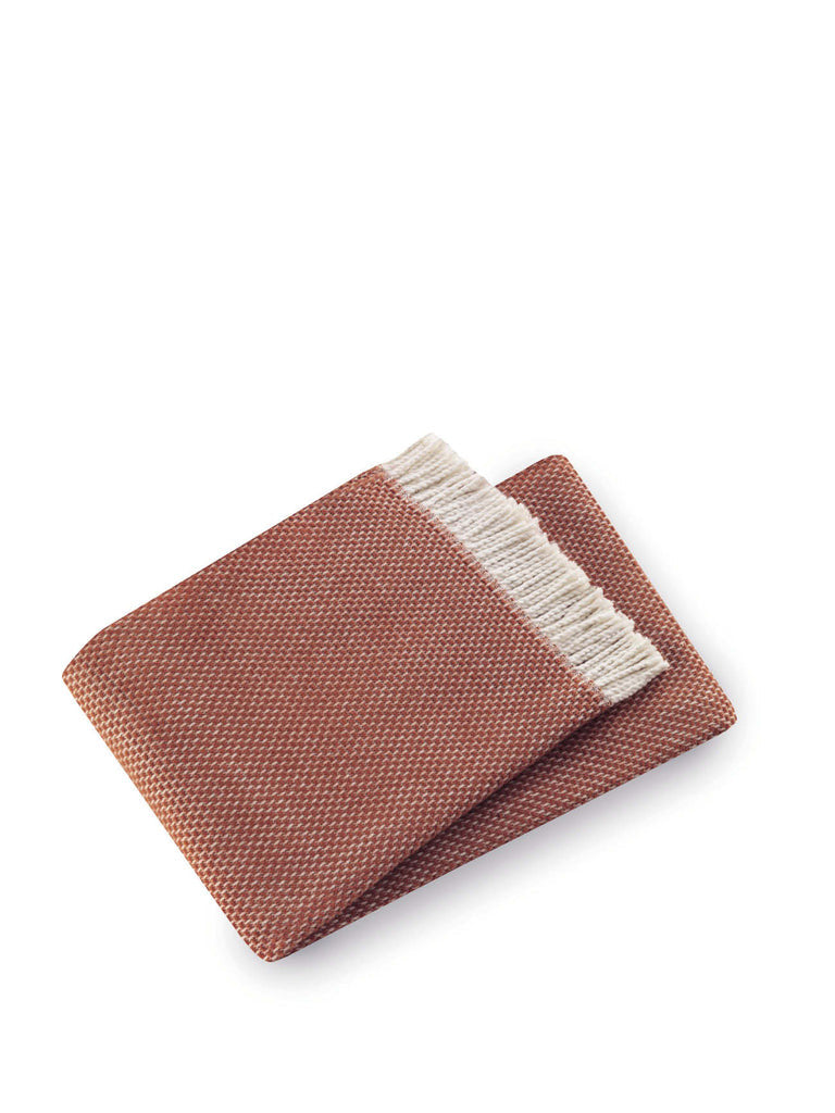 70" X 55" Terra Cotta Woven Cotton Plush Throw Blanket - Home Decor