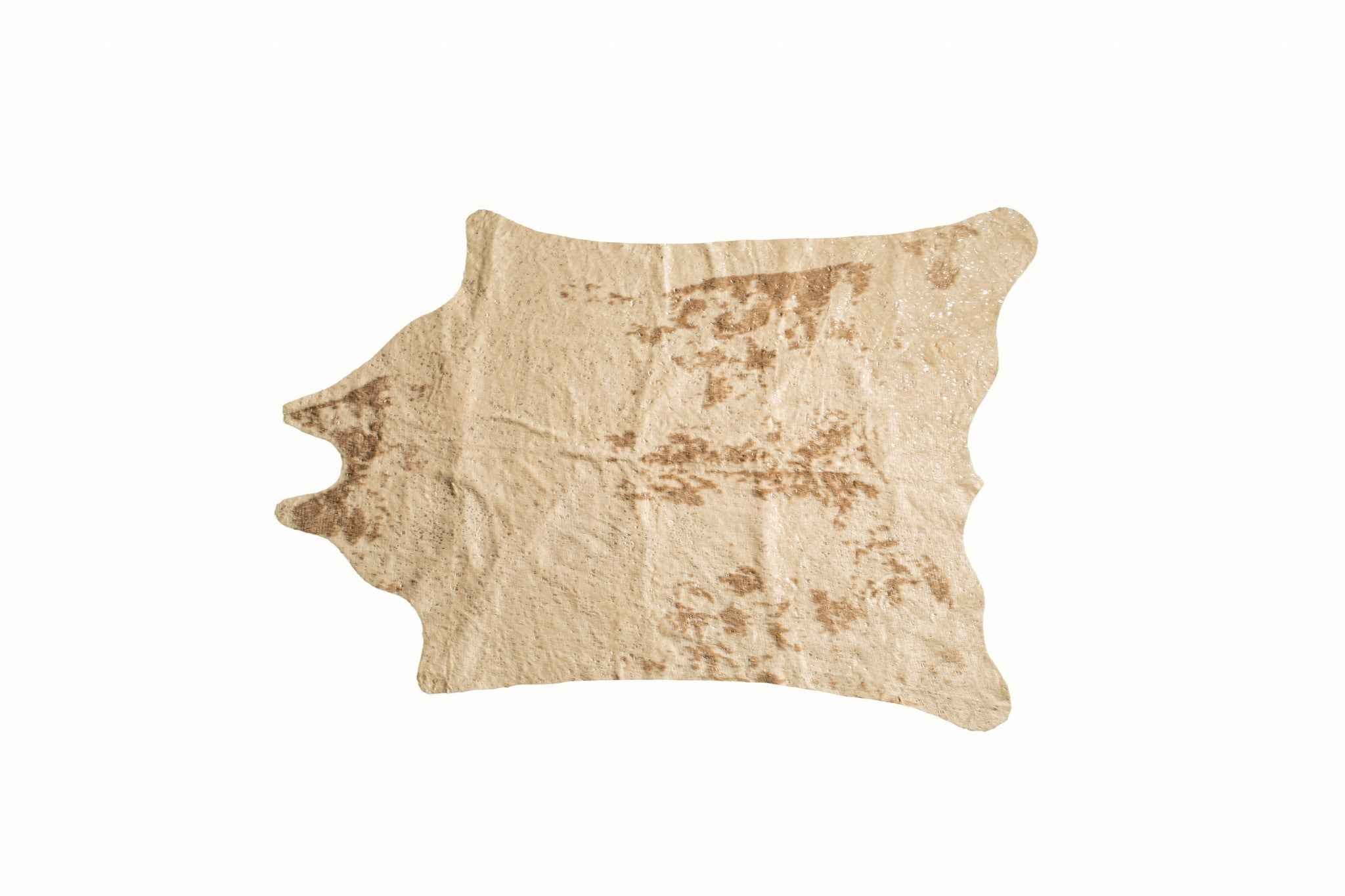 4'x 5' Off White And Silver Faux Cowhide Non Skid Area Rug