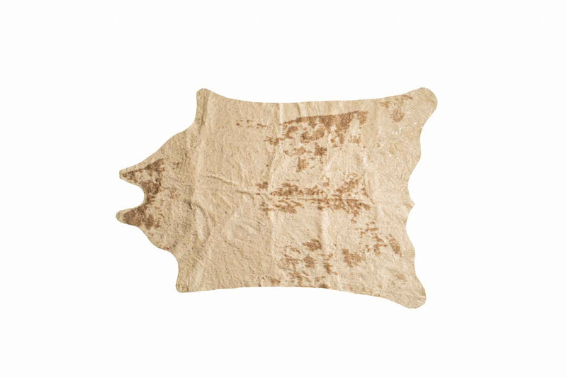 4'x 5' Off White And Silver Faux Cowhide Non Skid Area Rug