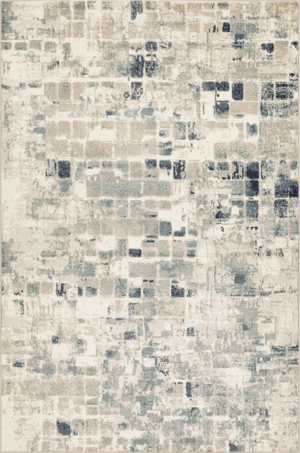 3' X 5' Blue and Beige Abstract Area Rug - Home Decor