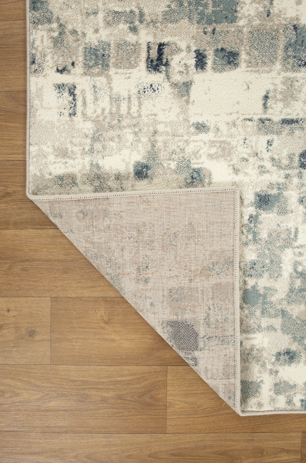 3' X 5' Blue and Beige Abstract Area Rug - Home Decor