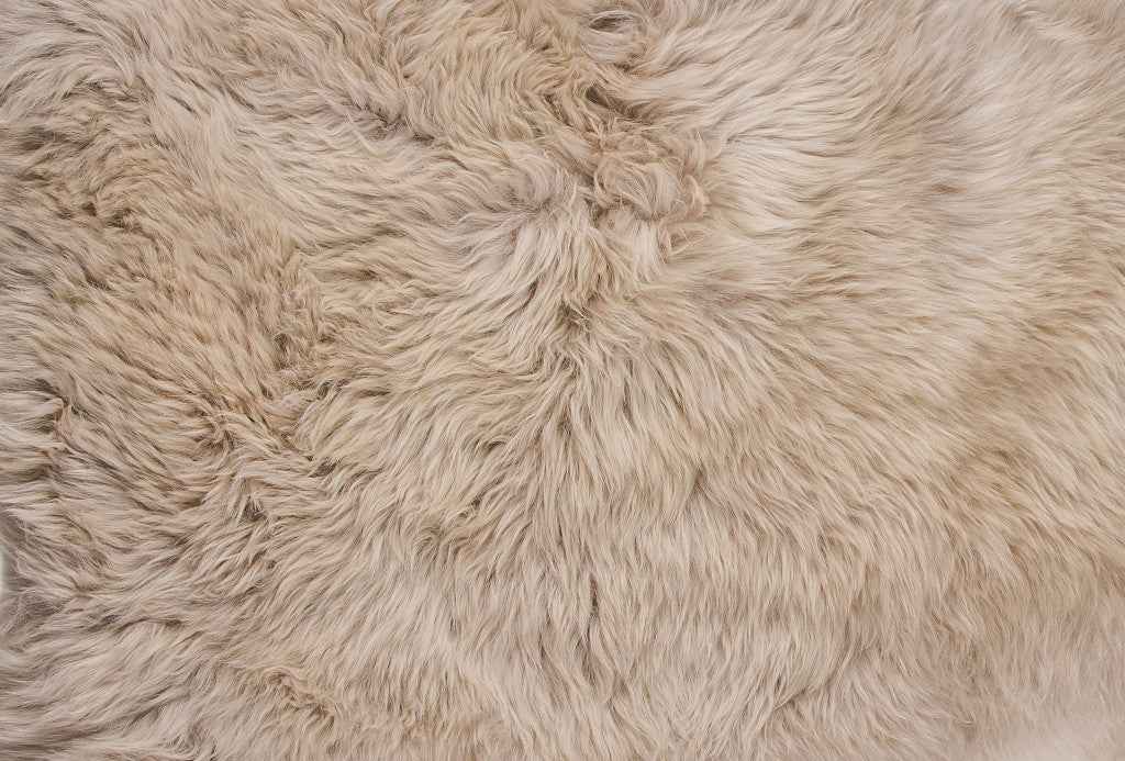 6' X 6' Taupe Wool Sheepskin Handmade Area Rug