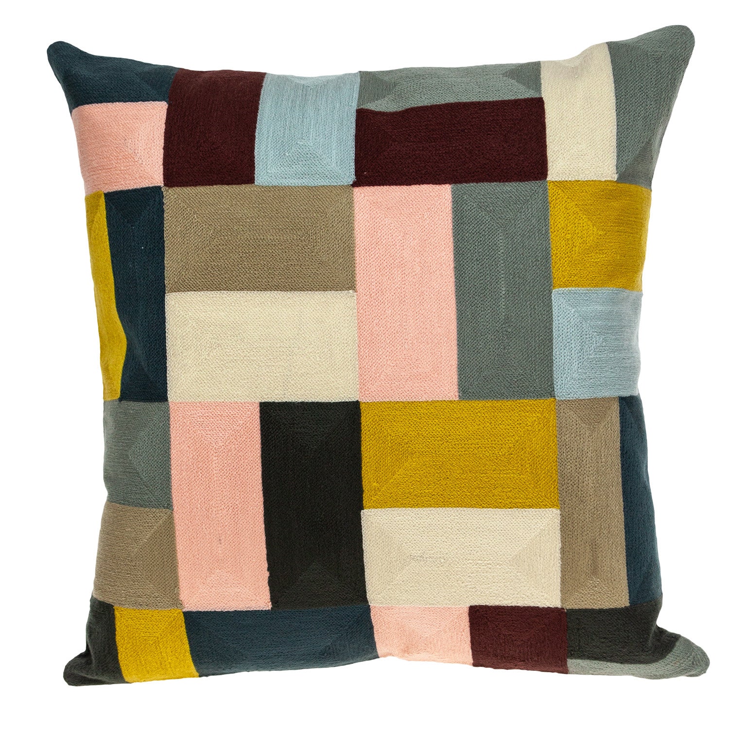20" Mustard Yellow and Black Cotton Throw Pillow - Home & Garden