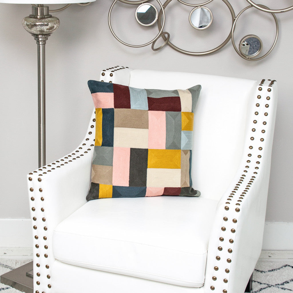 20" Mustard Yellow and Black Cotton Throw Pillow - Home & Garden