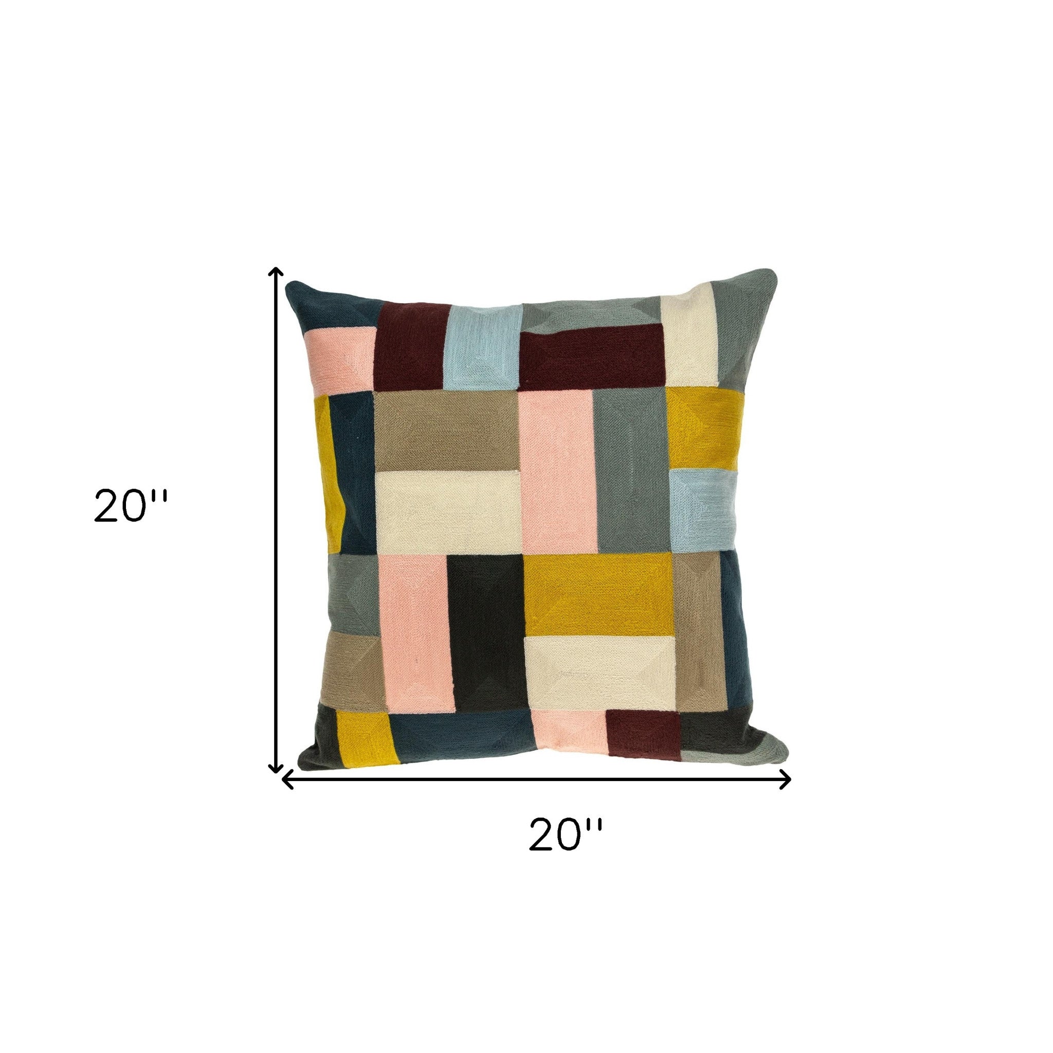 20" Mustard Yellow and Black Cotton Throw Pillow - Home & Garden