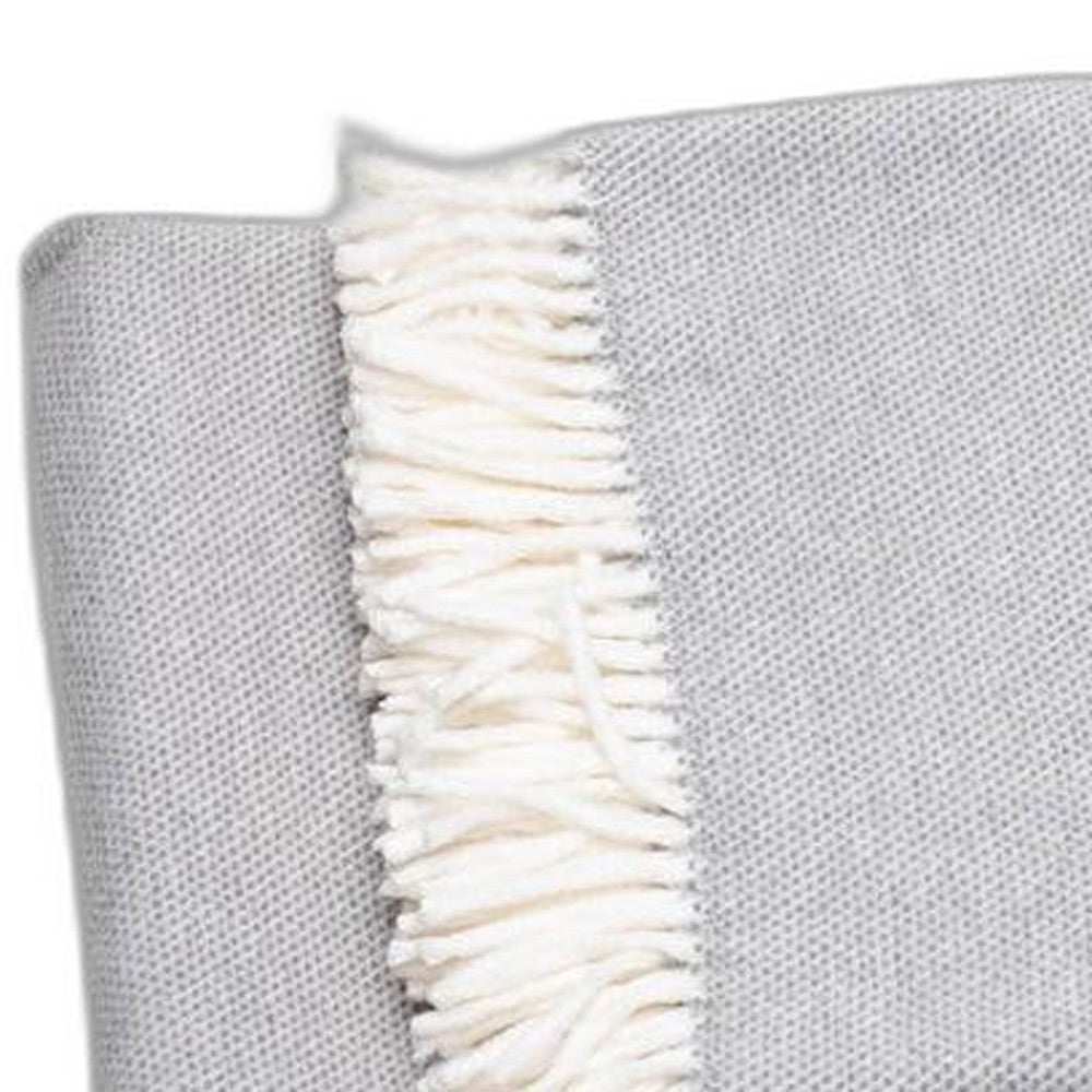 Light Gray Mini Dot Fringed Throw Blanket - Home Decor