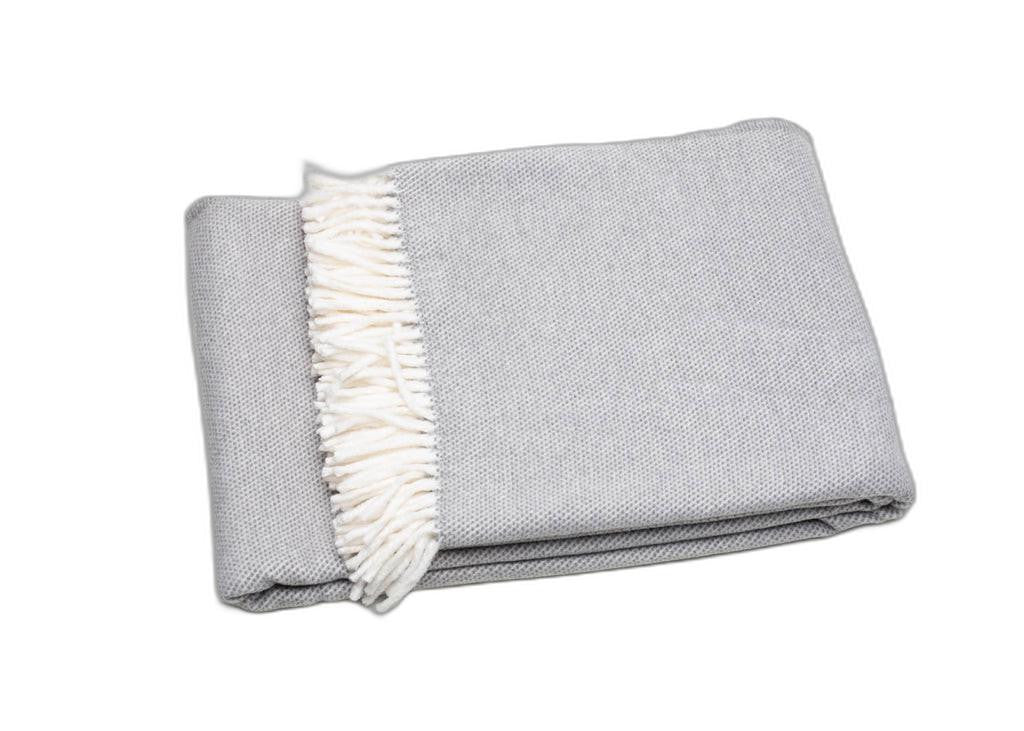 Light Gray Mini Dot Fringed Throw Blanket - Home Decor