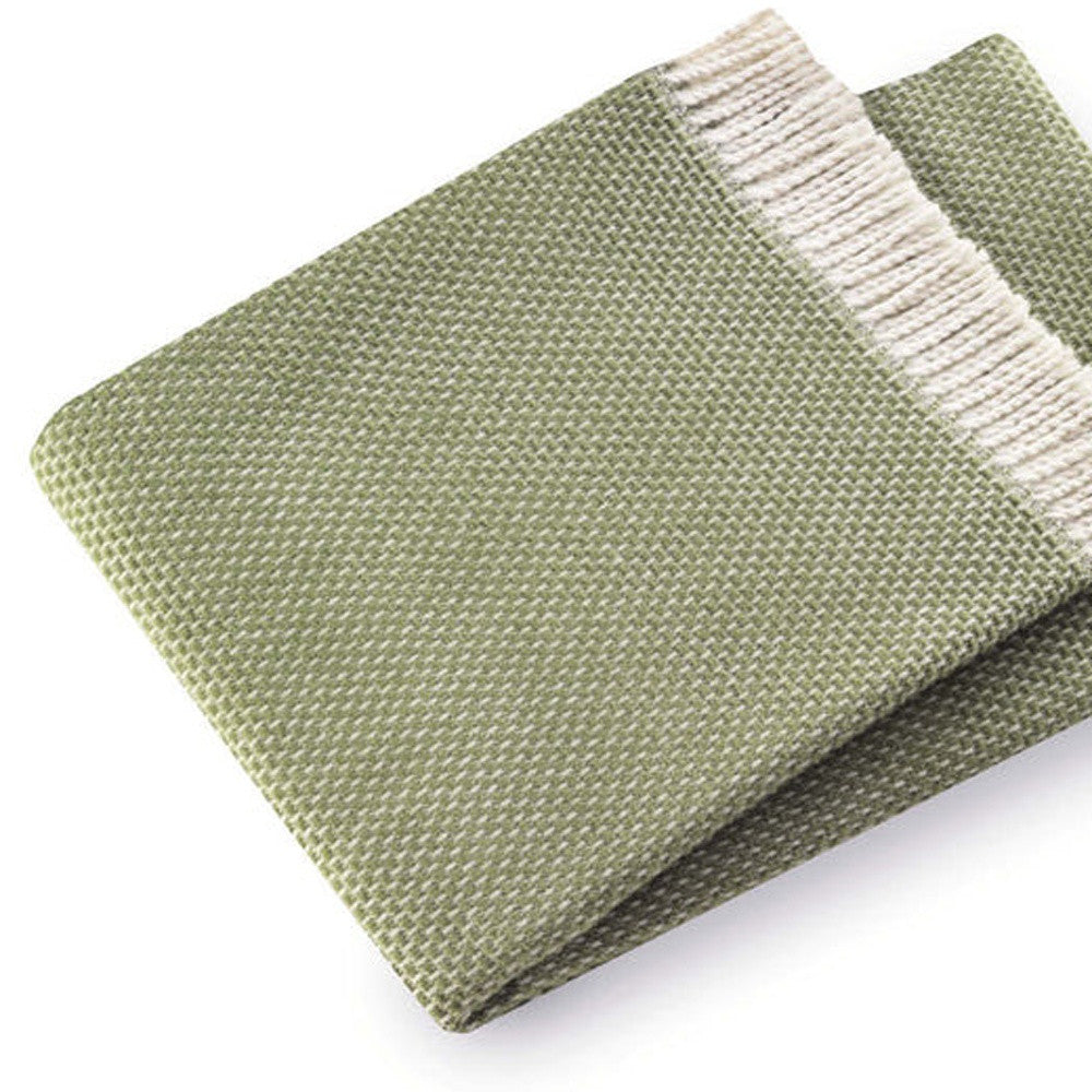 Soft Olive Green Links Pattern Throw Blanket - Home Decor