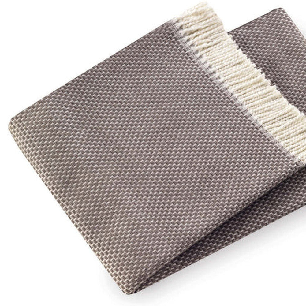 Soft Taupe Links Pattern Throw Blanket - Home Decor