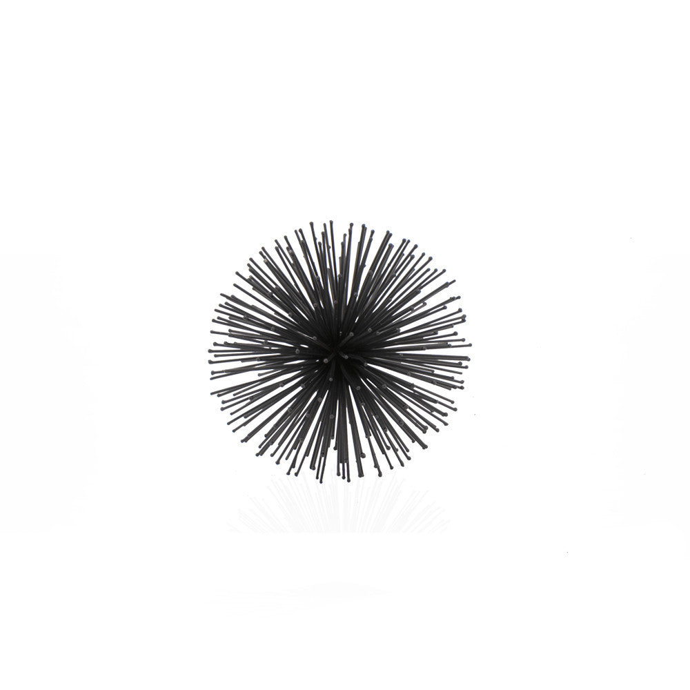 6" Black Iron Decorative Orb Tabletop Sculpture - Home Decor